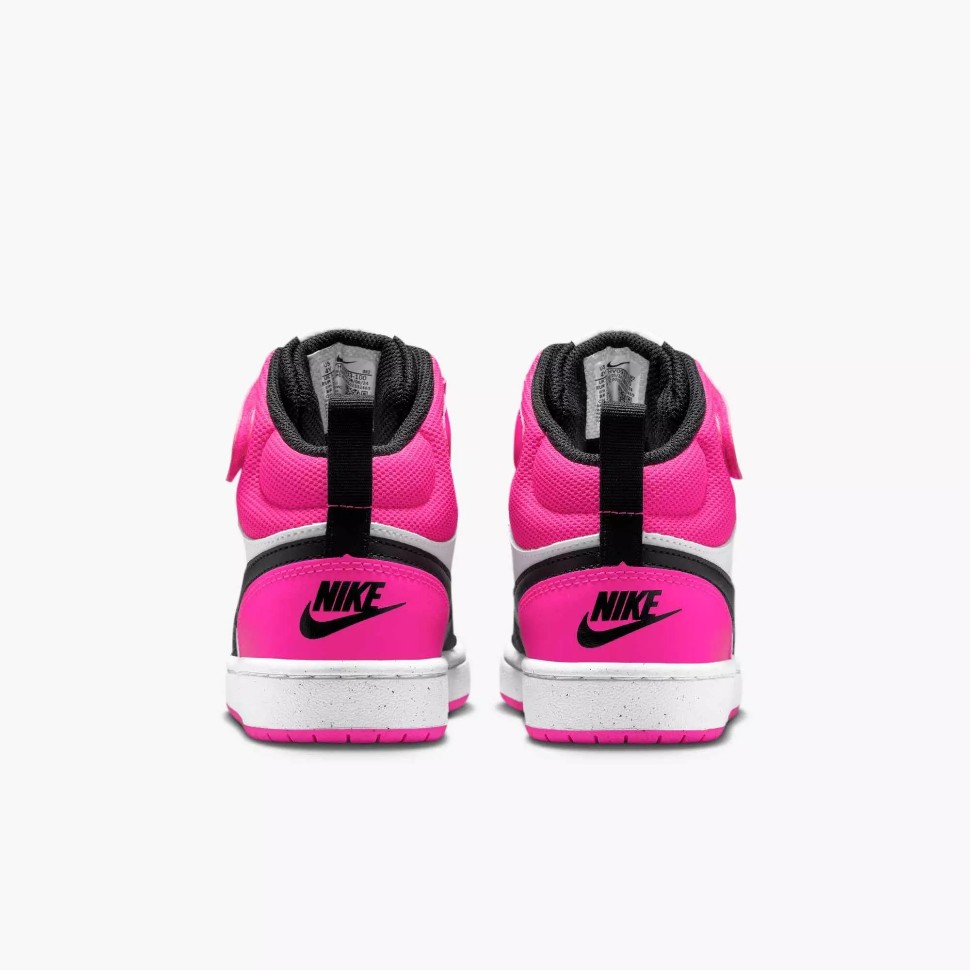 Nike Court Borough Mid 2 "White/Fierce Pink/Black" Grade School Girls' Shoe - WHITE/PINK/BLACK