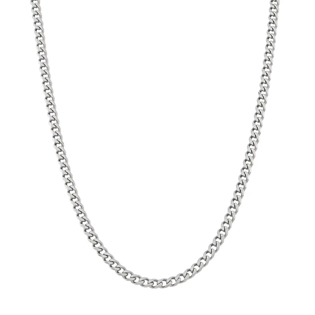 King Ice 4mm Miami Cuban Link Chain - White Gold - WHITE GOLD
