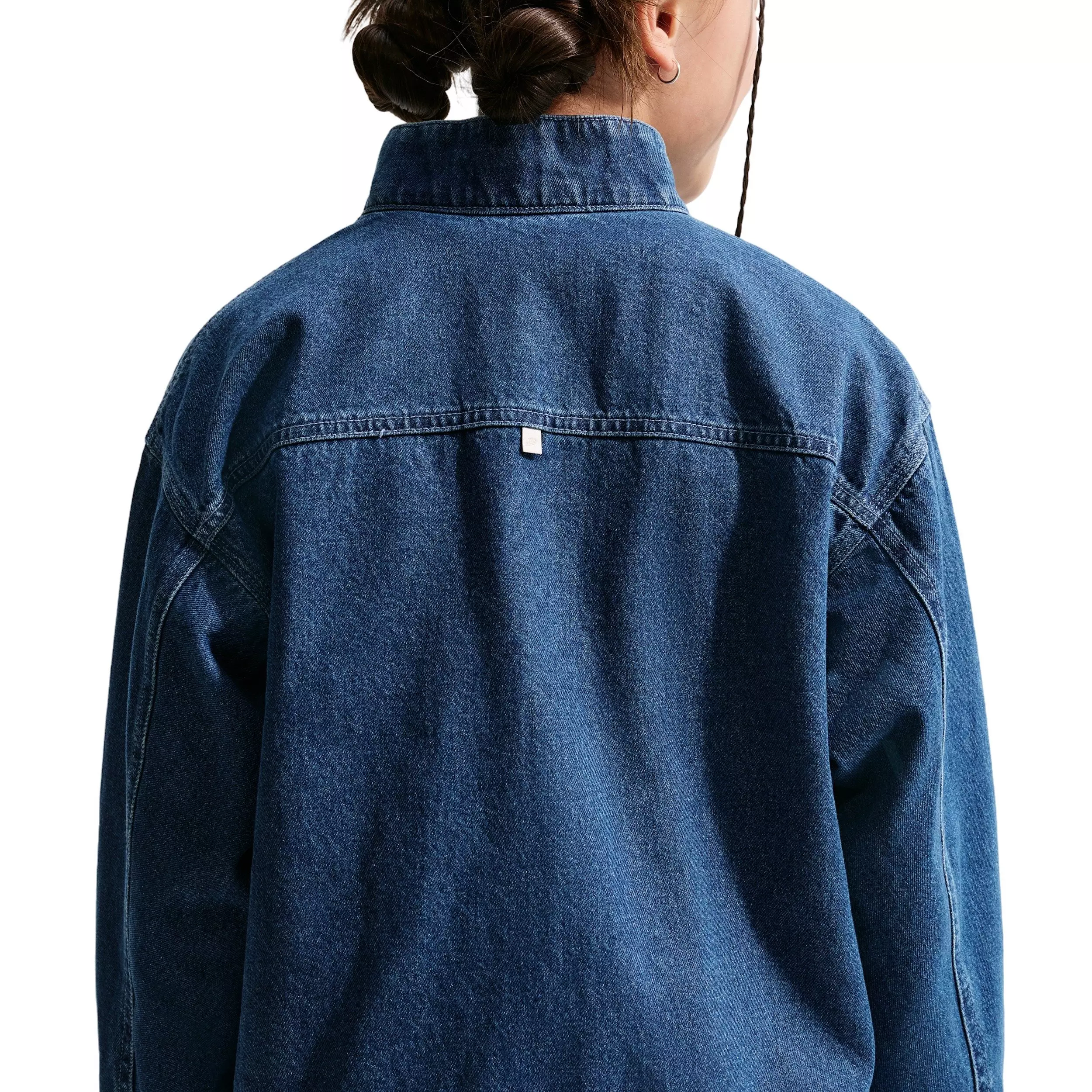 Nike Big Girls' Sportswear Collection Windrunner Denim Jacket - DENIM
