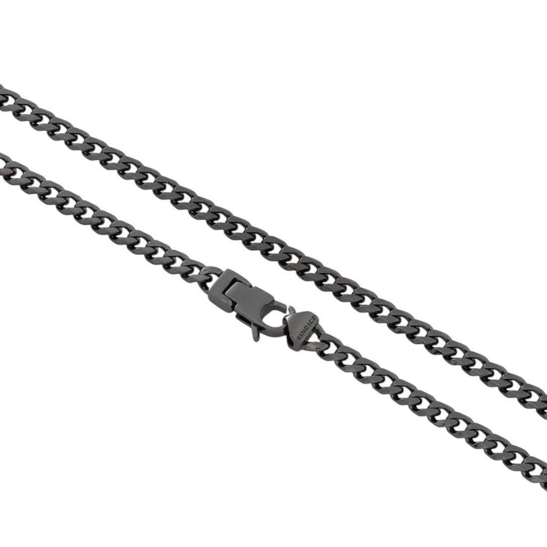 King Ice 4mm Miami Cuban Link Chain - Black - BLACK