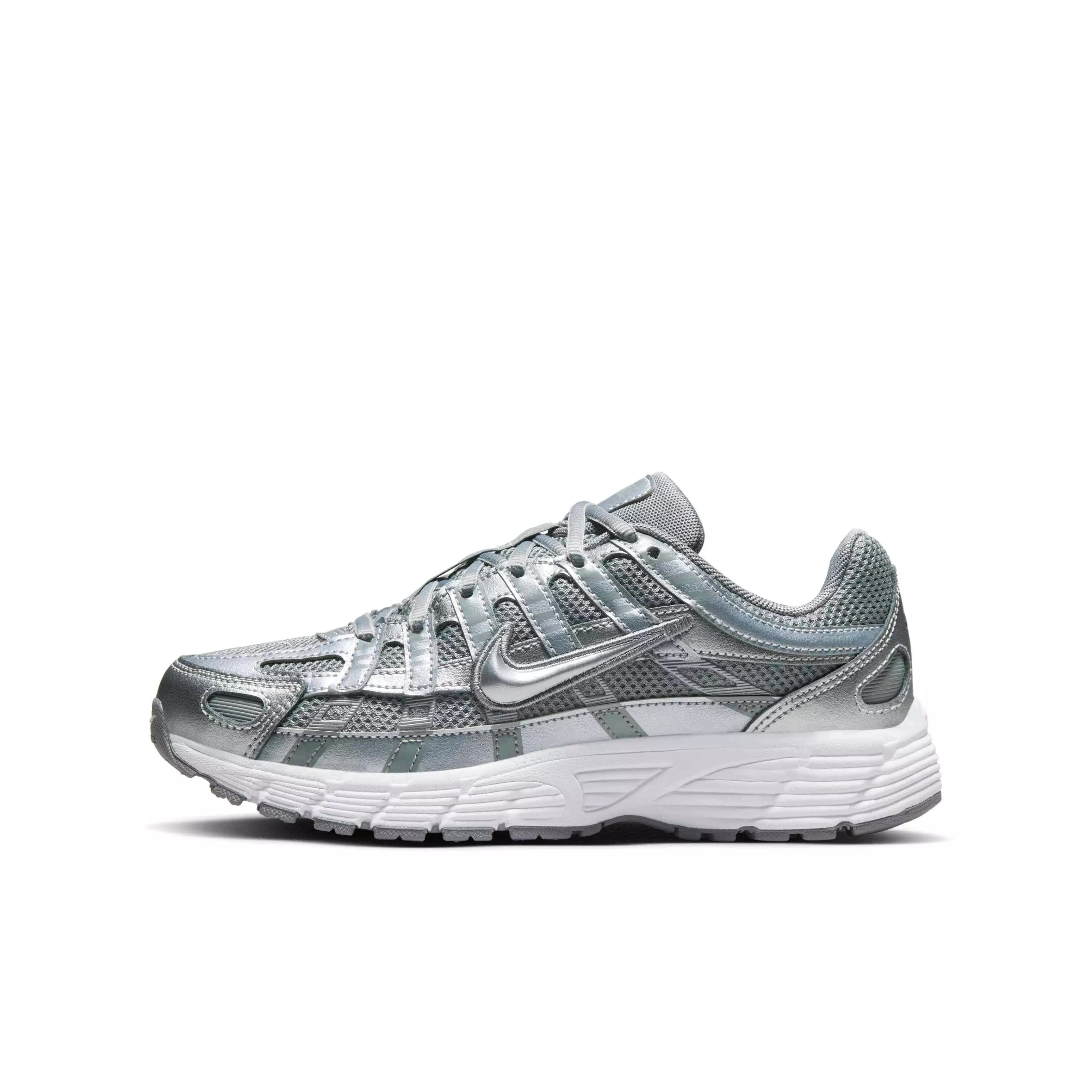 Nike P-6000 "Metallic Cool Grey/White/Wolf Grey/Cool Grey" Grade School Boys' Shoe - GREY/WHITE/GREY/GREY