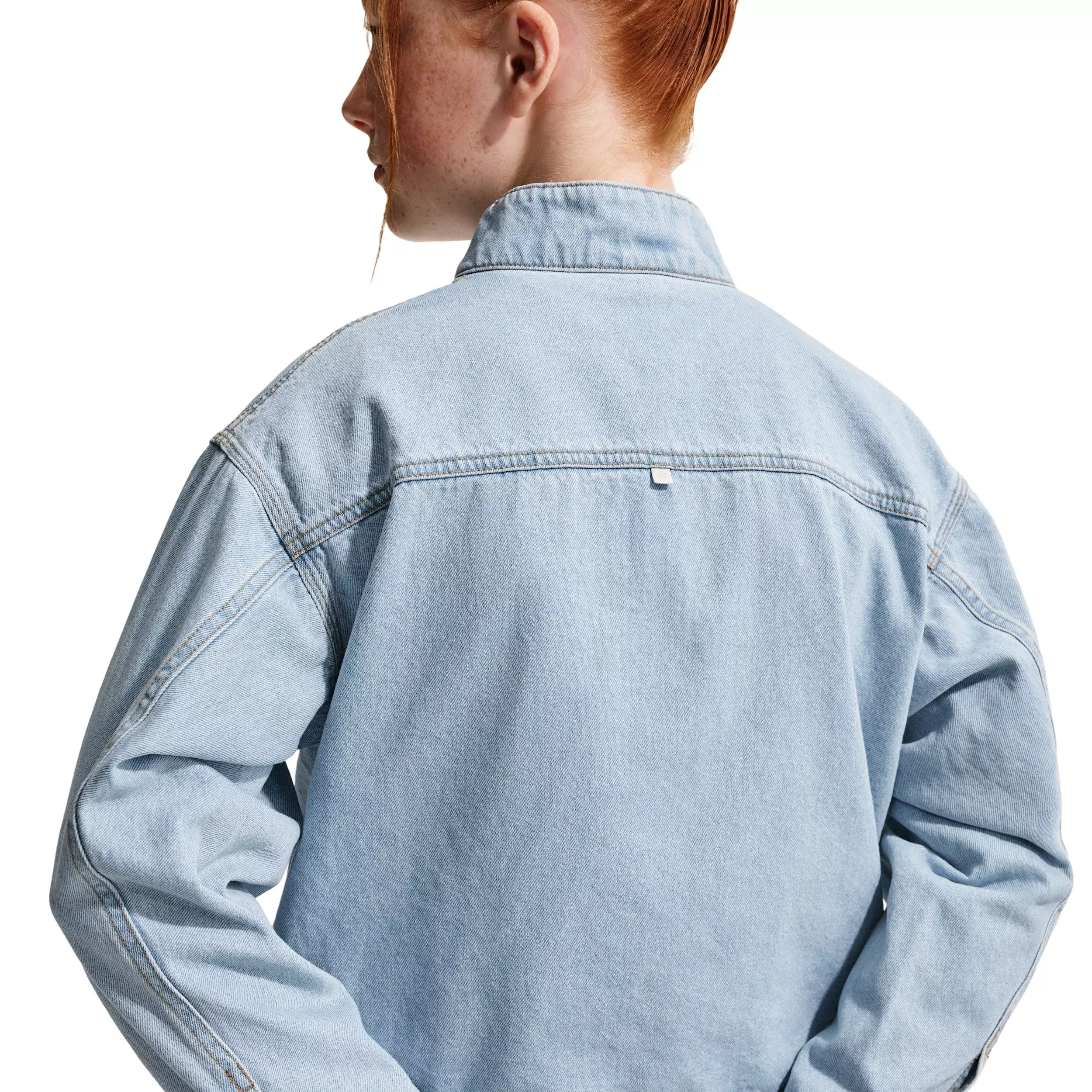 Nike Big Girls' Sportswear Collection Windrunner Lt Denim Jacket - LT DENIM