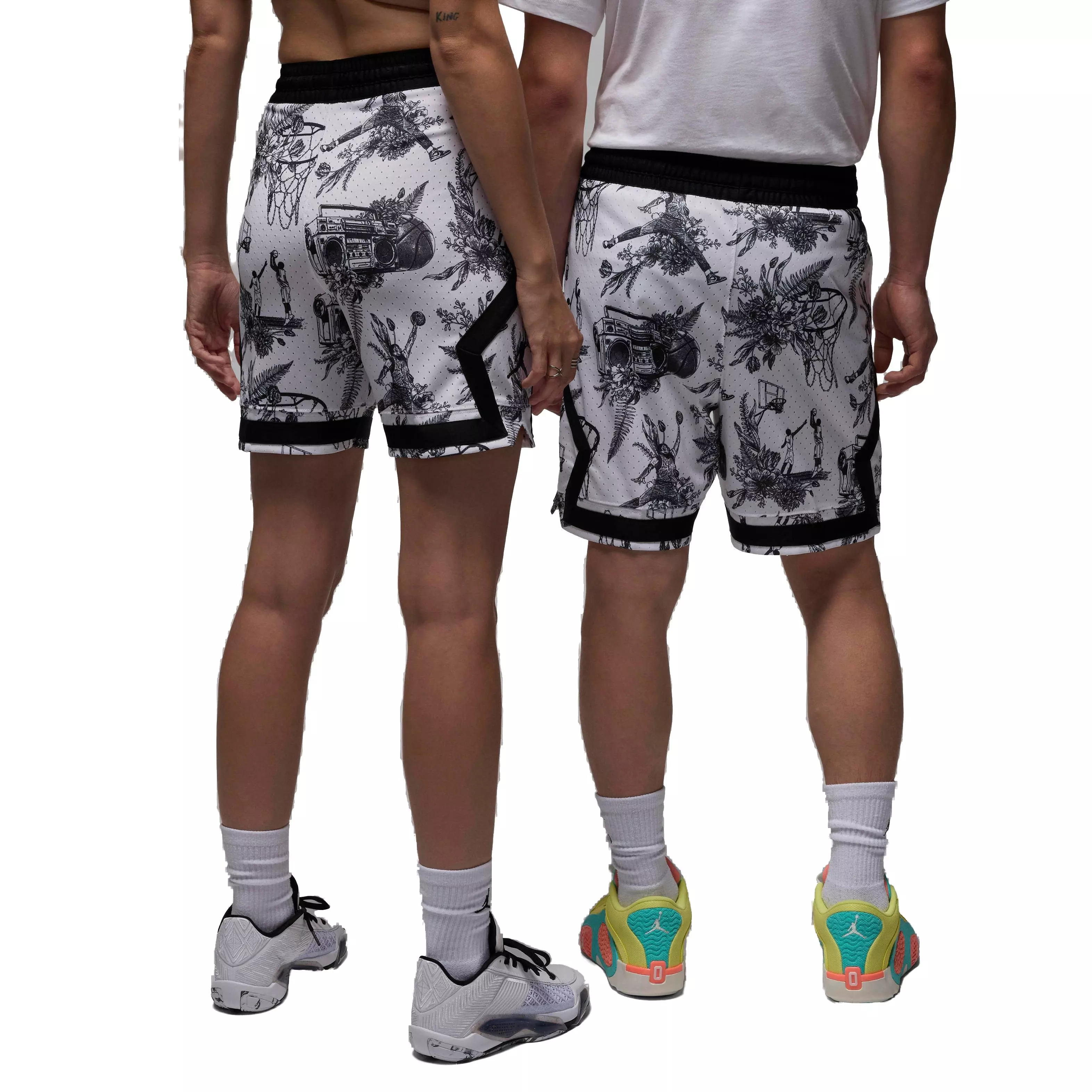 Jordan Men's Sport Dri-FIT Printed Diamond Sports - WHITE/BLACK