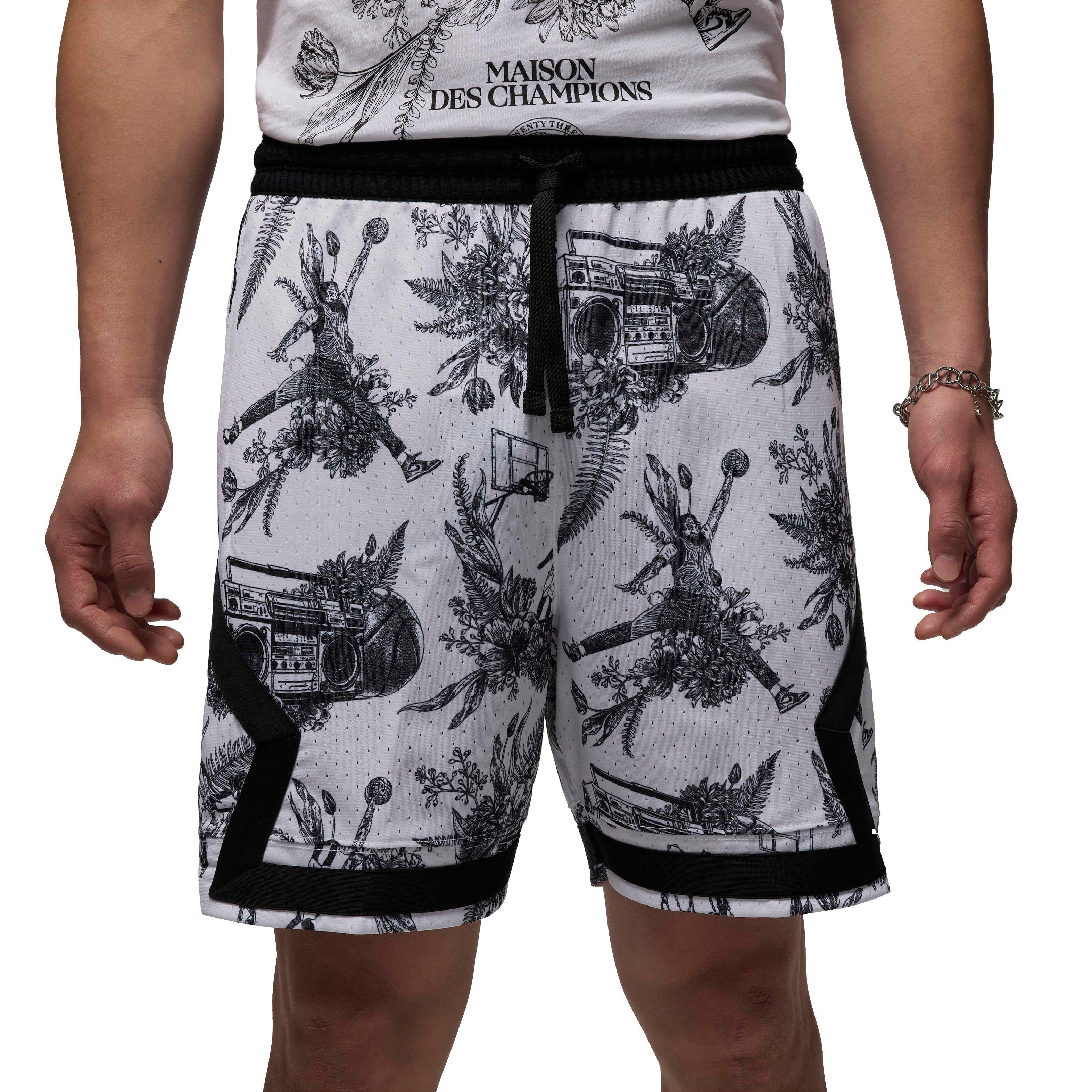 Jordan Men's Sport Dri-FIT Printed Diamond Sports - WHITE/BLACK Thumbnail View 3