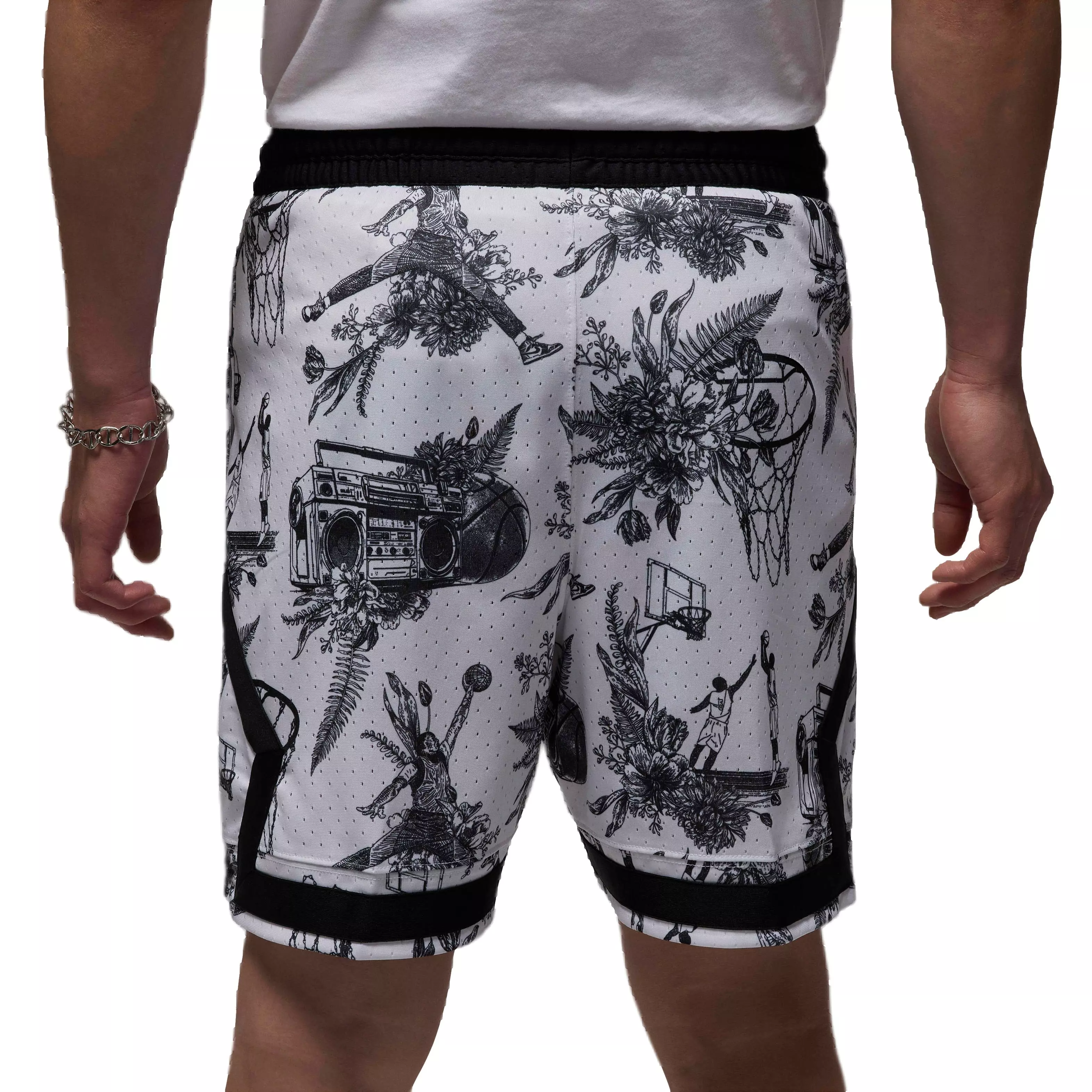 Jordan Men's Sport Dri-FIT Printed Diamond Sports - WHITE/BLACK