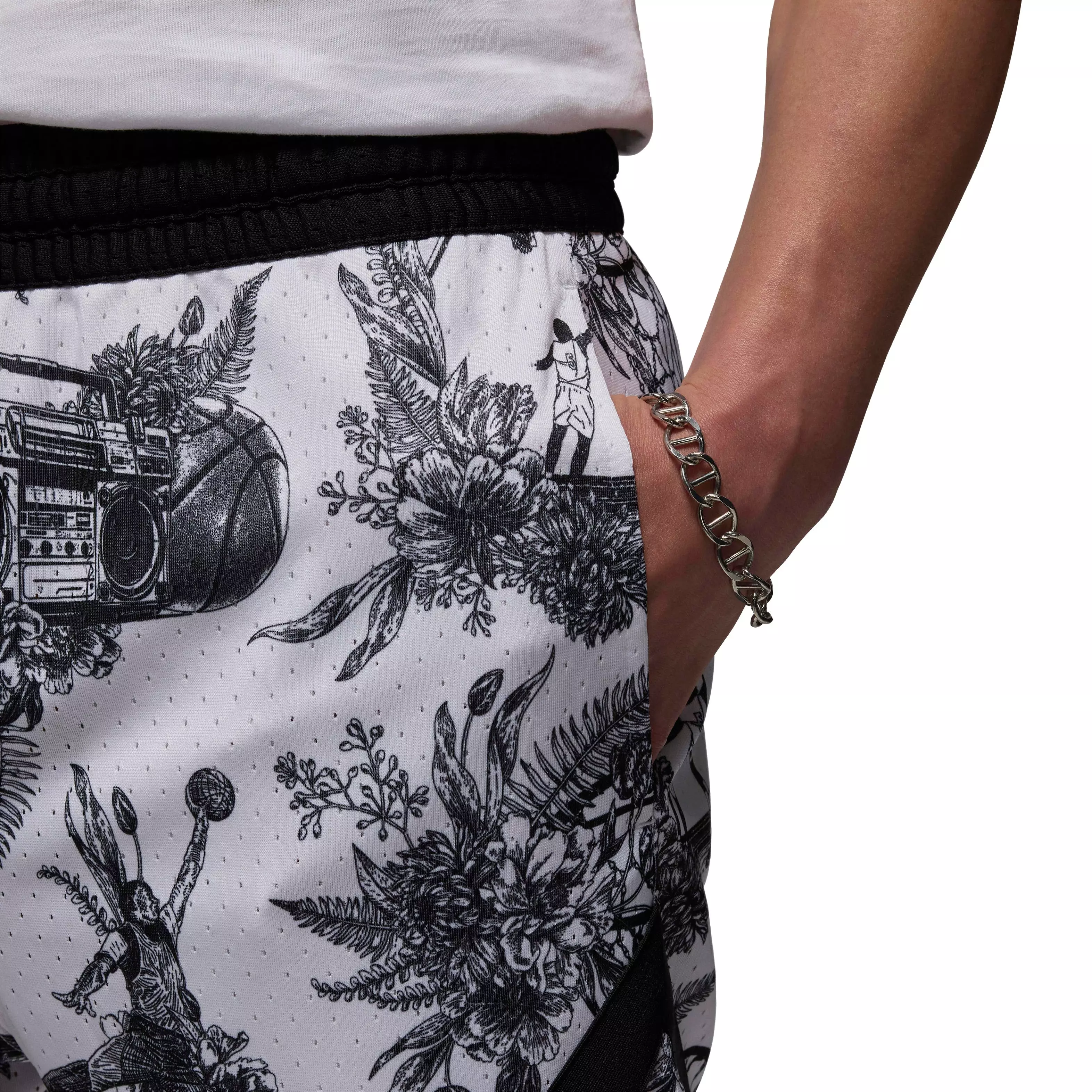 Jordan Men's Sport Dri-FIT Printed Diamond Sports - WHITE/BLACK