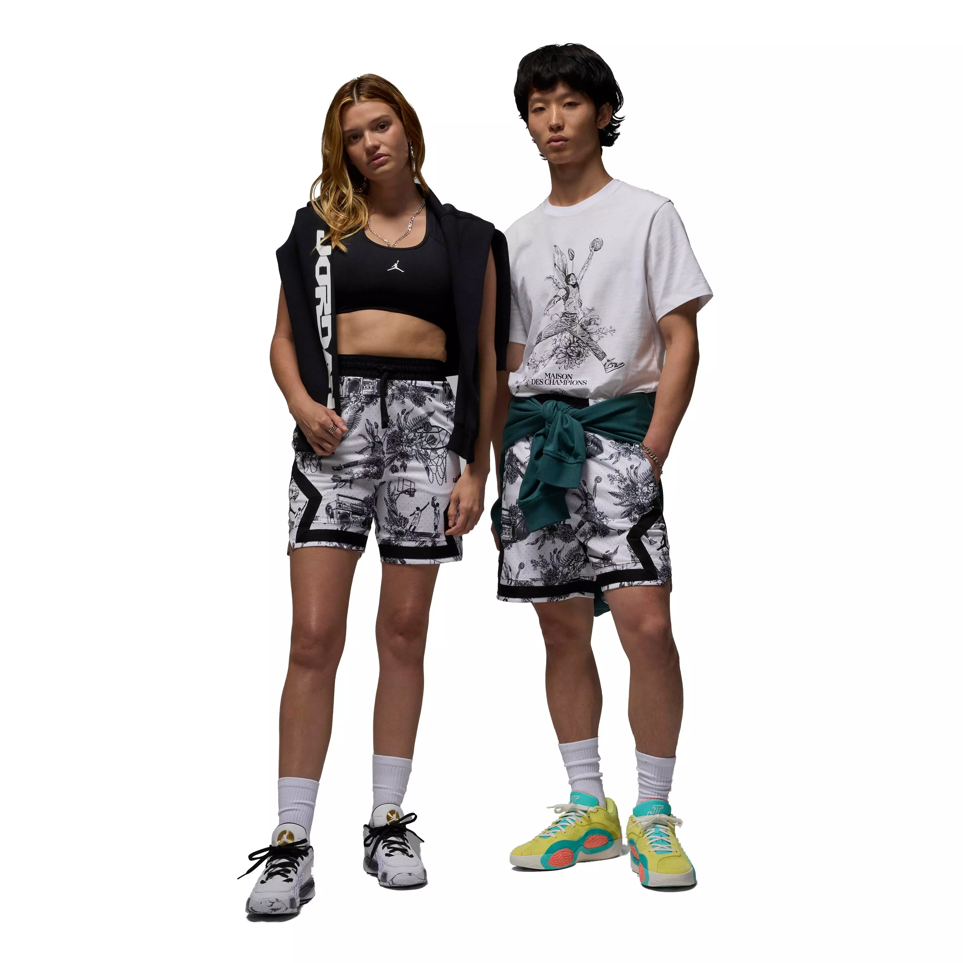 Jordan Men's Sport Dri-FIT Printed Diamond Sports - WHITE/BLACK