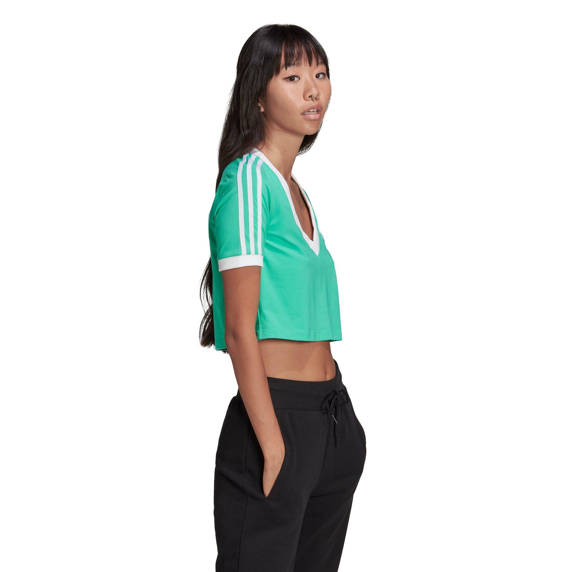 adidas Originals Women\'s Adicolor Classics Cropped Tee-Green City Hibbett Gear | 