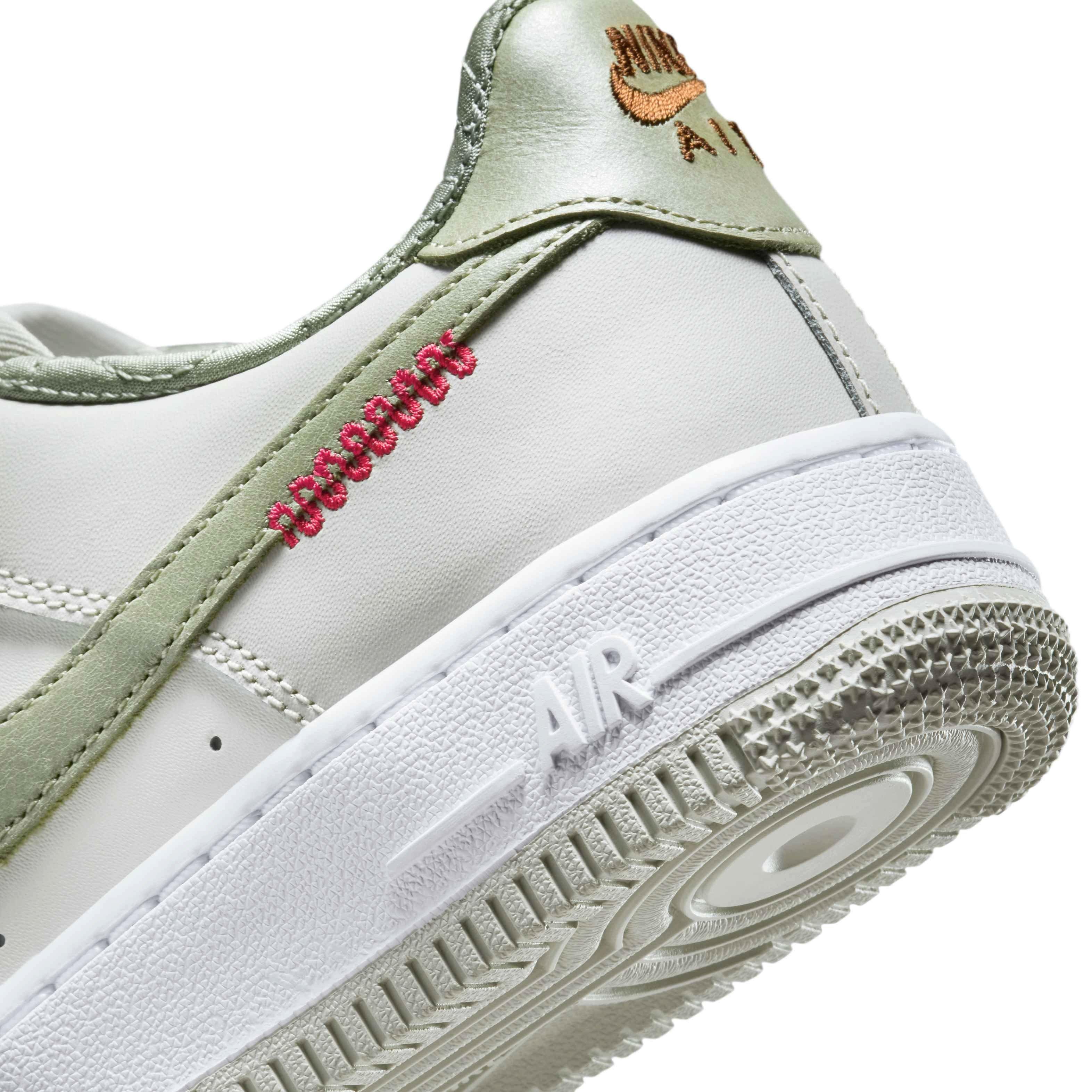 Nike Air Force 1 LV8 Grade School Boys' "Sail/White/Light Bone/Olive Aura" Shoe