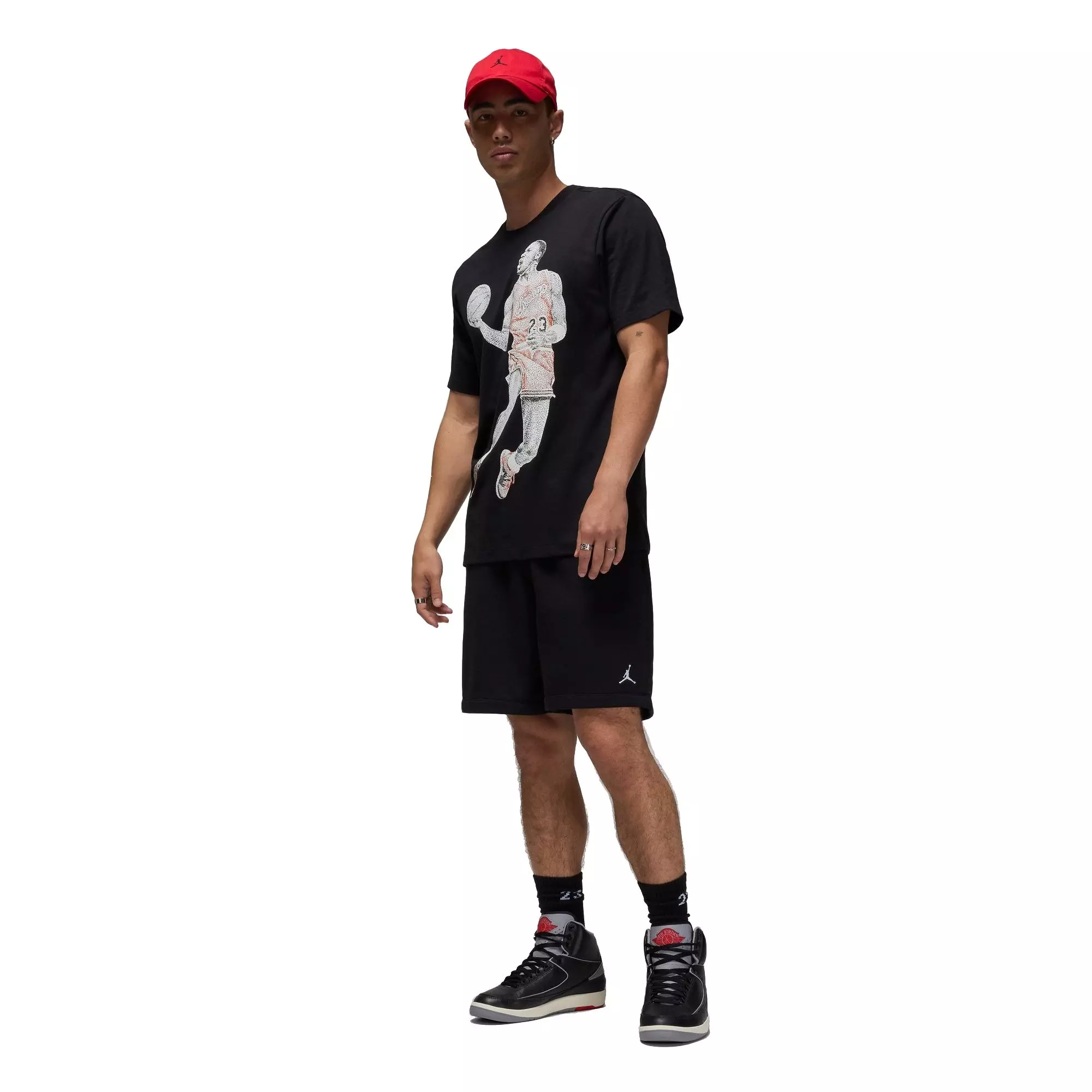 Jordan Men's Brand Dot Short-Sleeve Crew T-Shirt -Black - BLACK