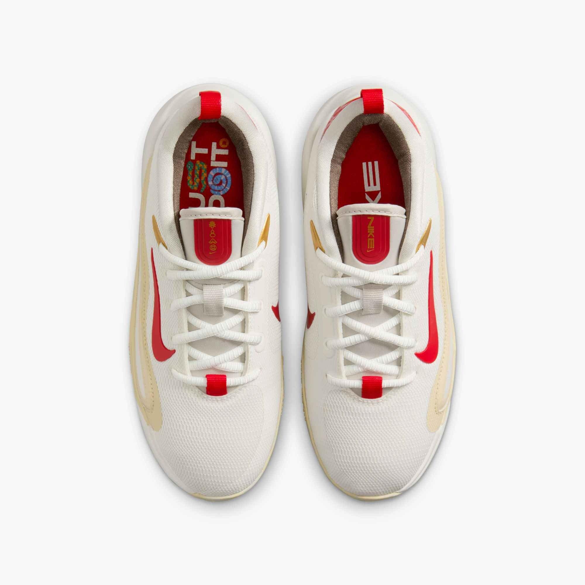 Nike IsoFly Grade School Boys' "Sail/Light Bone/Light Khaki/University Red" Basketball Shoe