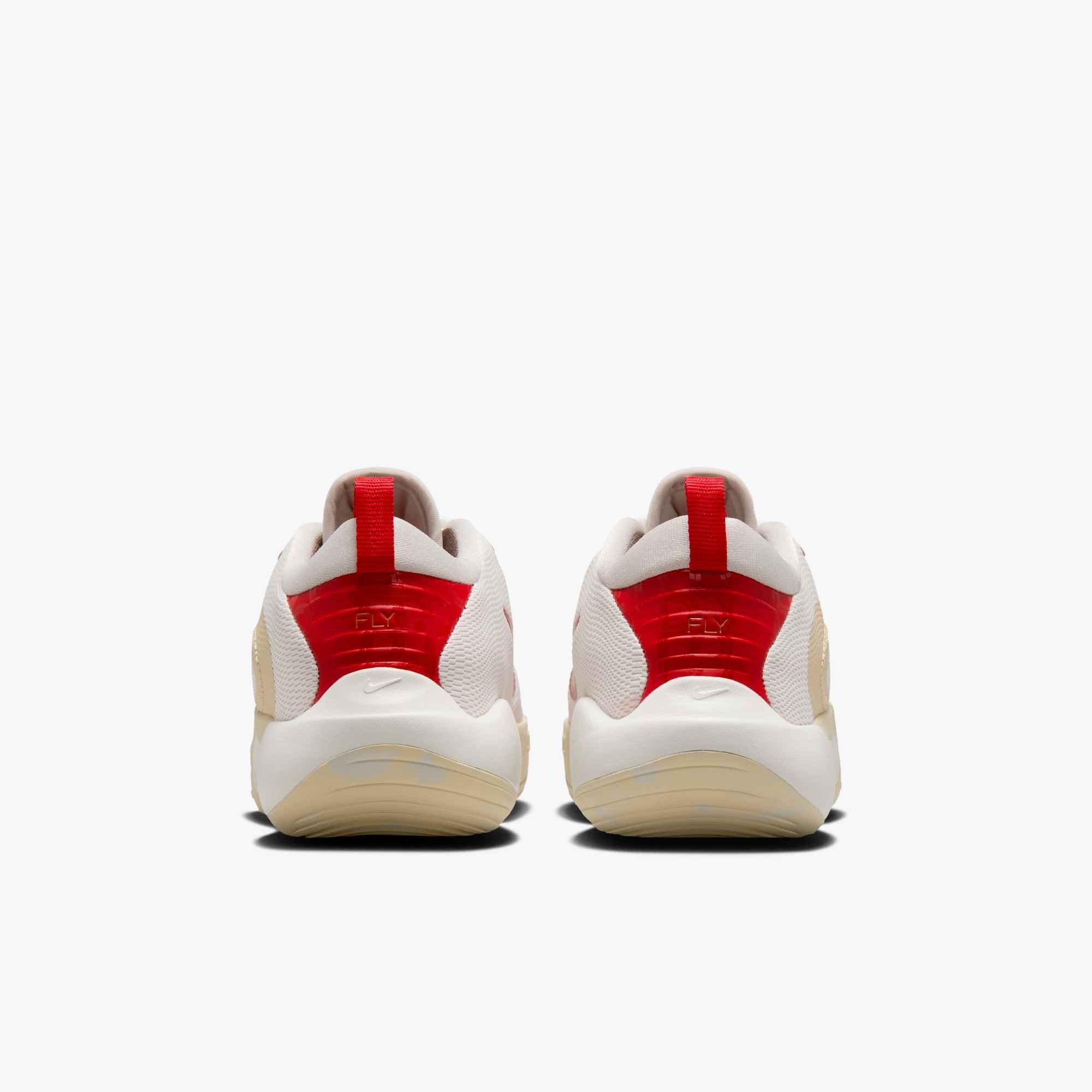 Nike IsoFly Grade School Boys' "Sail/Light Bone/Light Khaki/University Red" Basketball Shoe