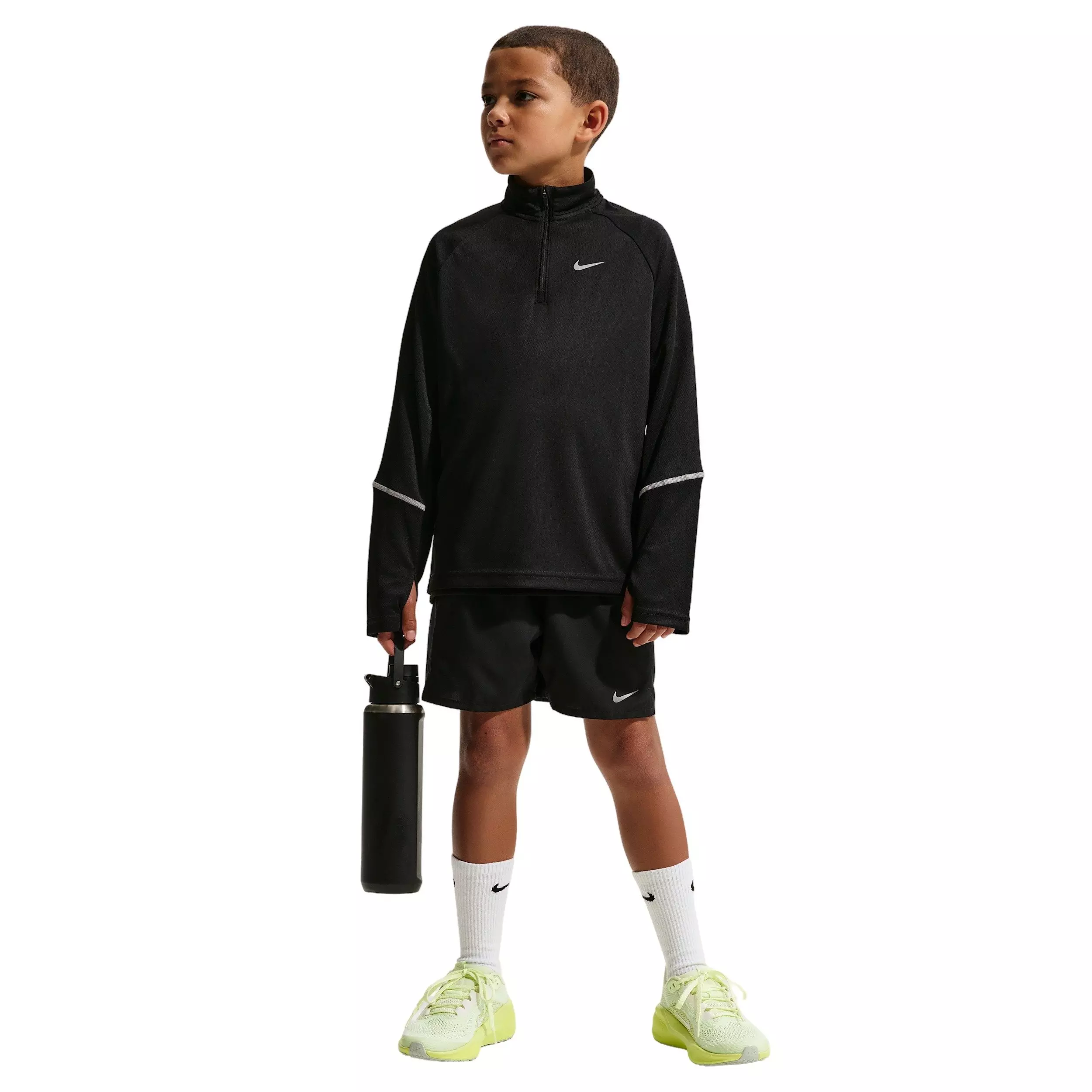 Nike Big Kids' Miler Dri-FIT 1/2-Zip Top -Black - BLACK