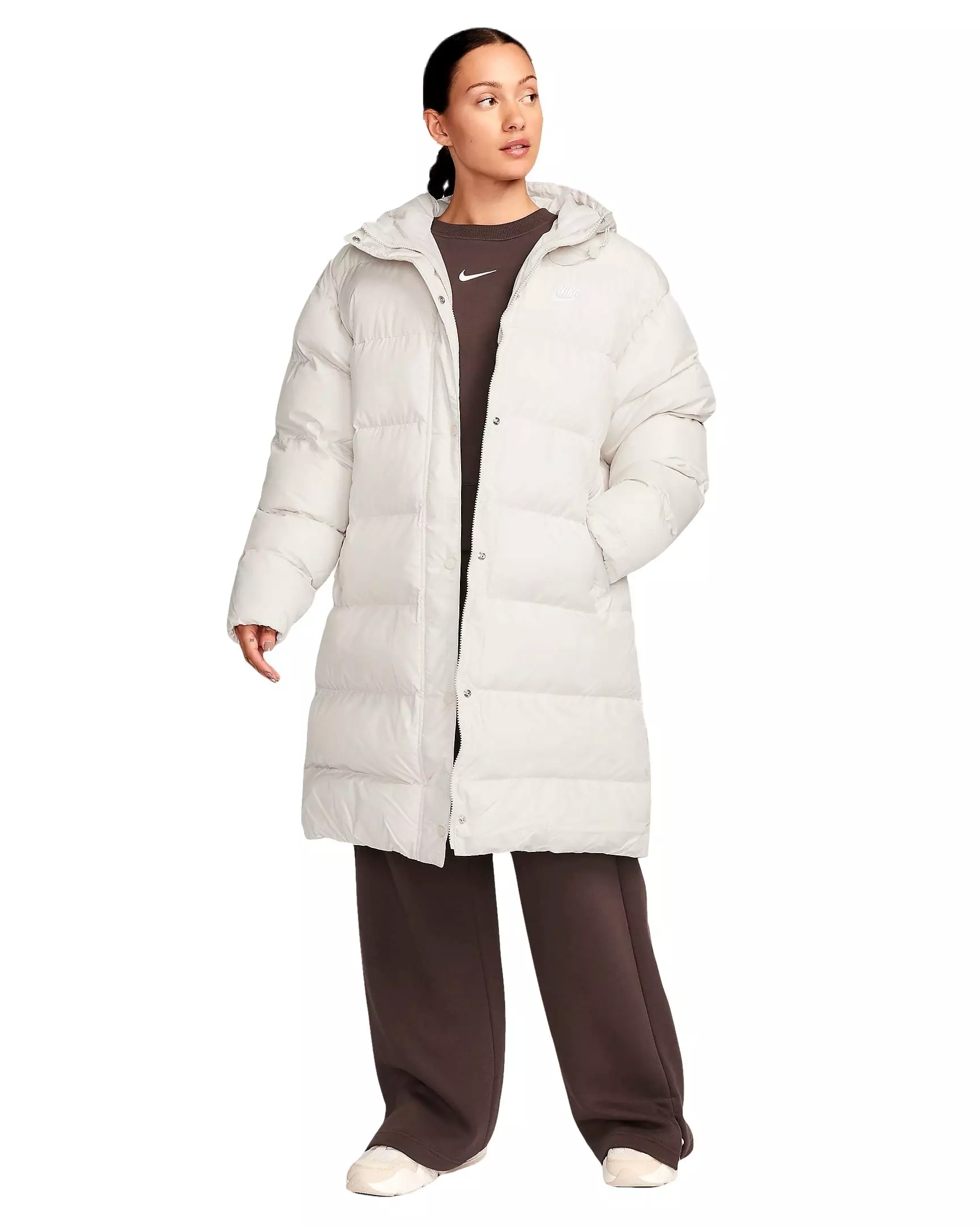 Nike Women's Sportswear Metro Puffer Therma-FIT Loose Hooded Parka - LT BROWN