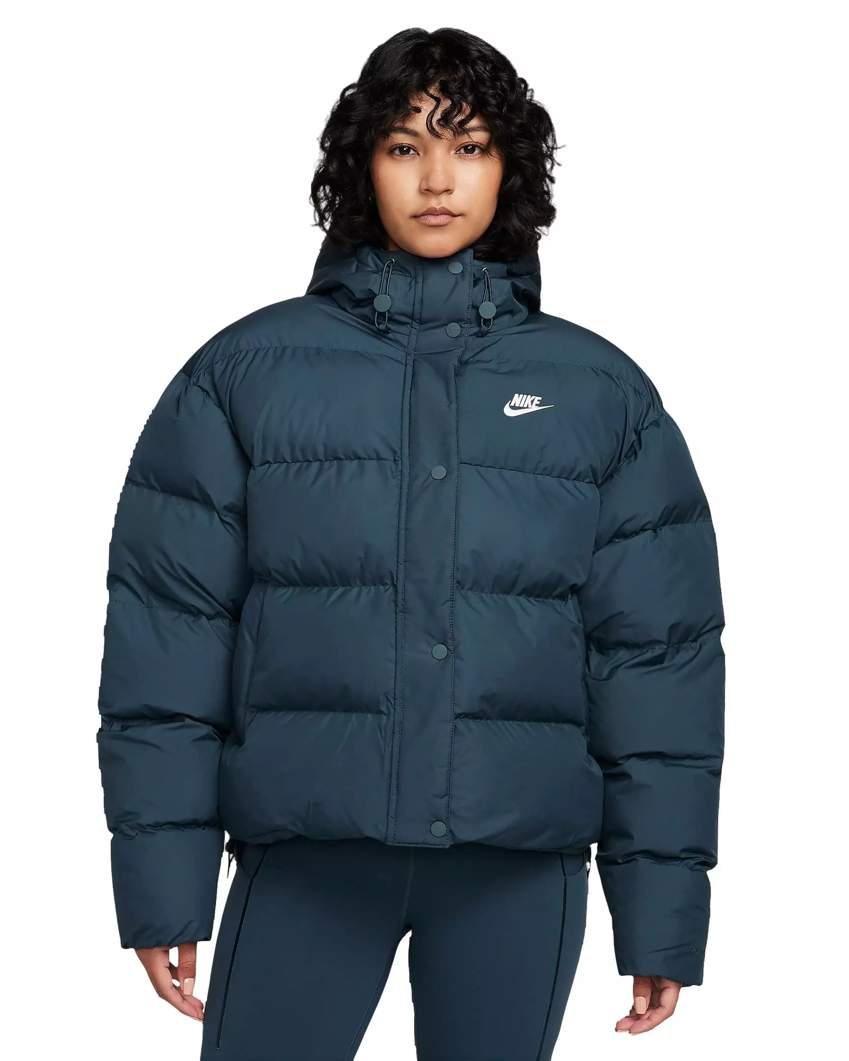 Nike Women's Sportswear Metro Puffer Therma-FIT Loose Hooded Jacket - GREEN