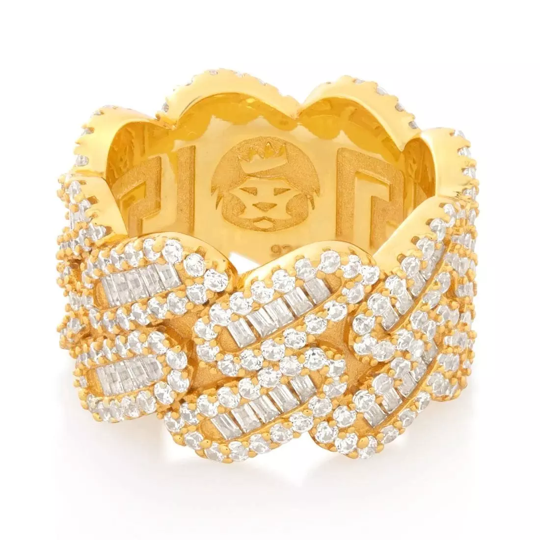 King Ice Diamond-Cut Miami Cuban Link Ring - Gold - GOLD