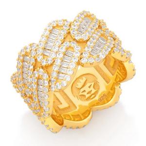 King Ice Diamond-Cut Miami Cuban Link Ring - Gold - GOLD