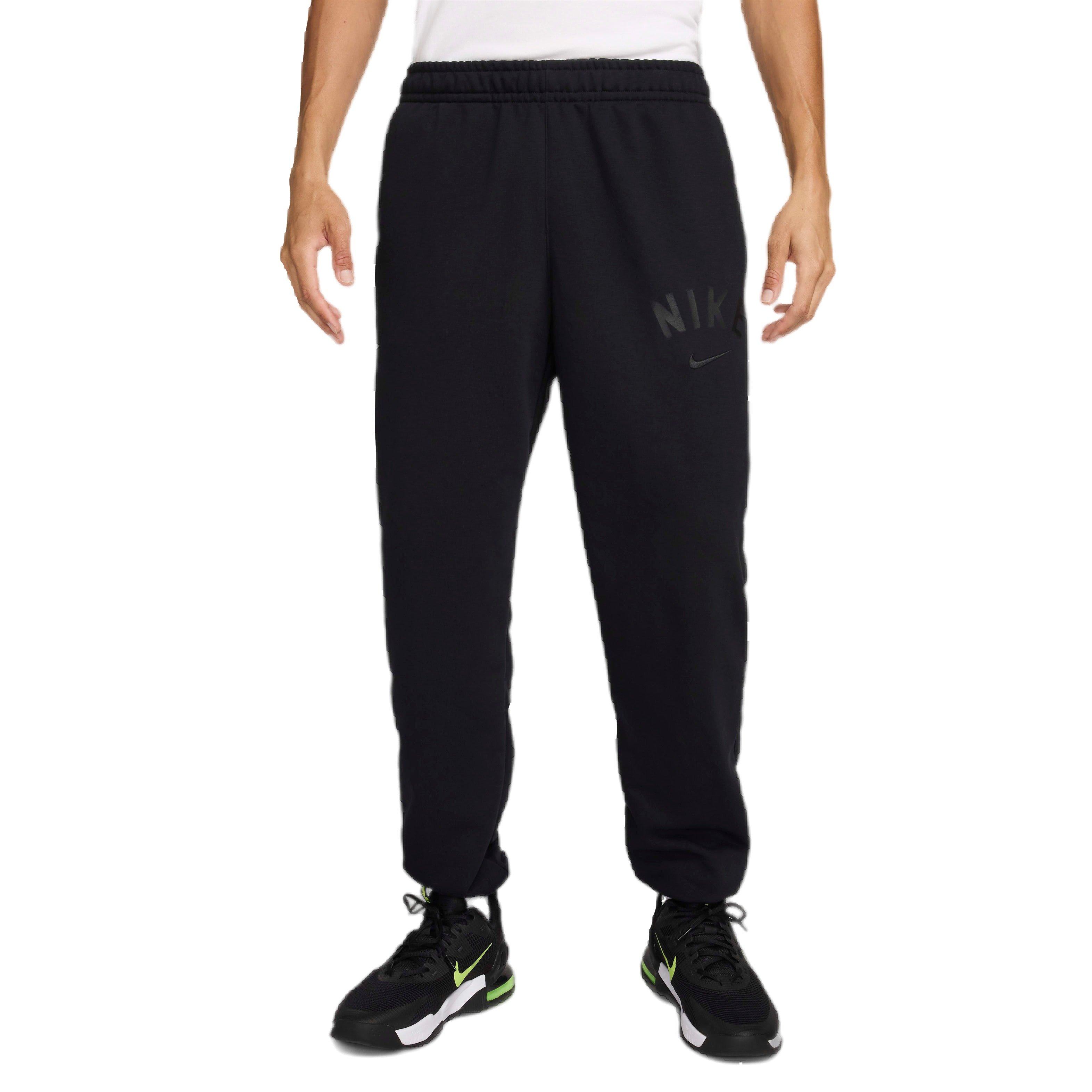 Nike Men's Swoosh Dri-FIT Fleece Fitness Joggers - BLACK Thumbnail View 1
