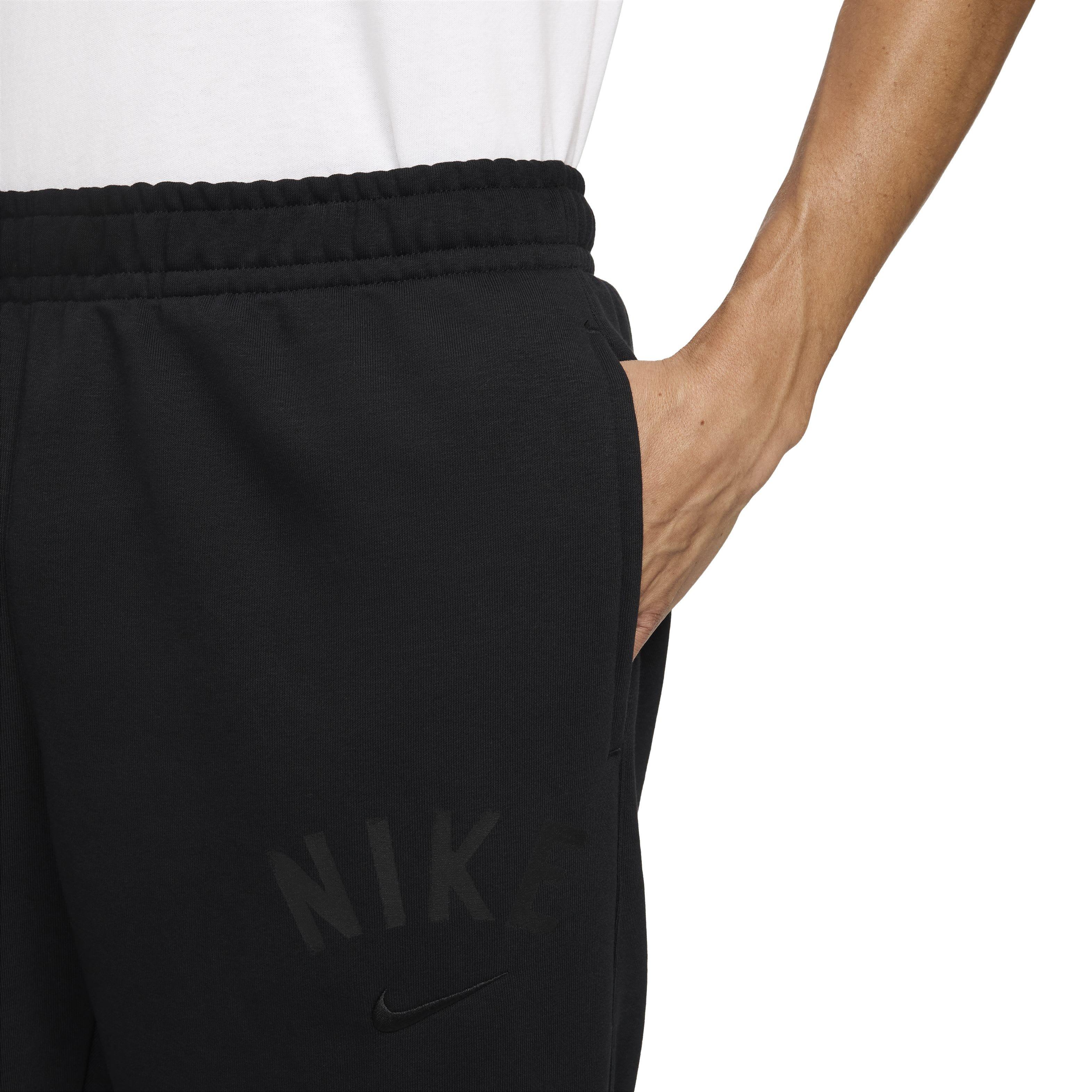 Nike Men's Swoosh Dri-FIT Fleece Fitness Joggers - BLACK Thumbnail View 4