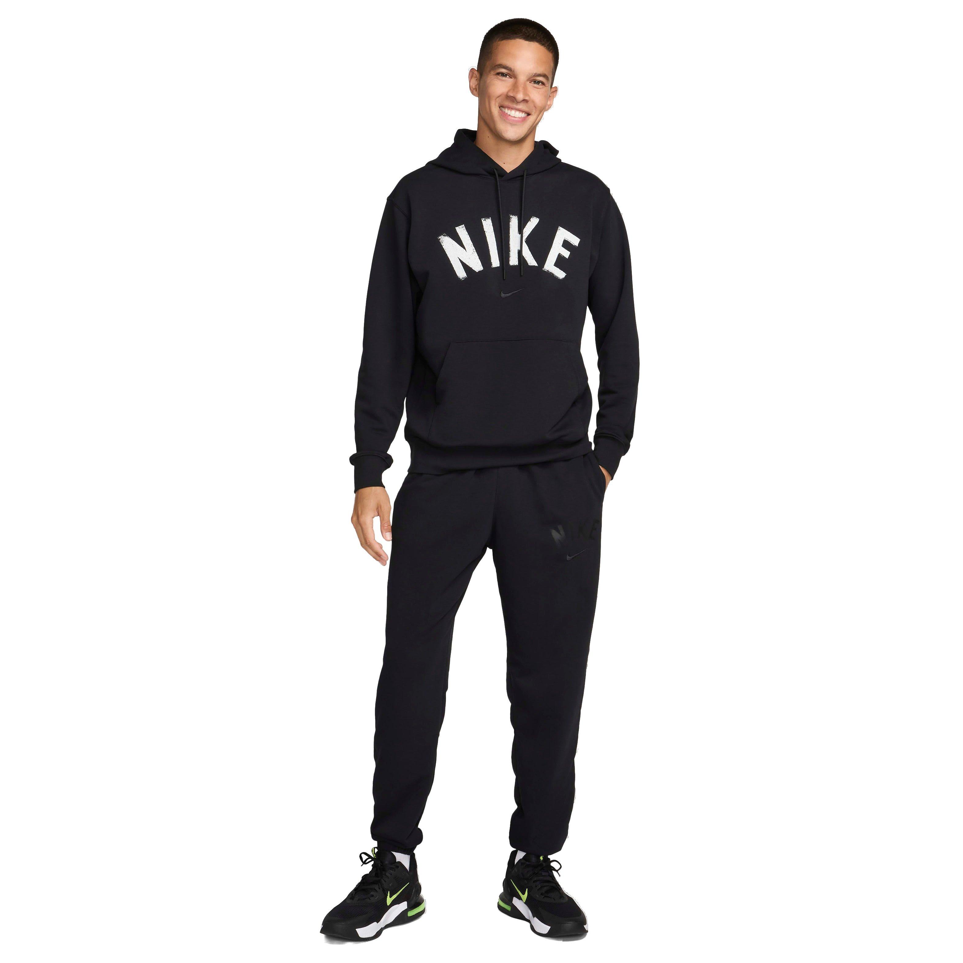 Nike Men's Swoosh Dri-FIT Fleece Fitness Joggers - BLACK Thumbnail View 7