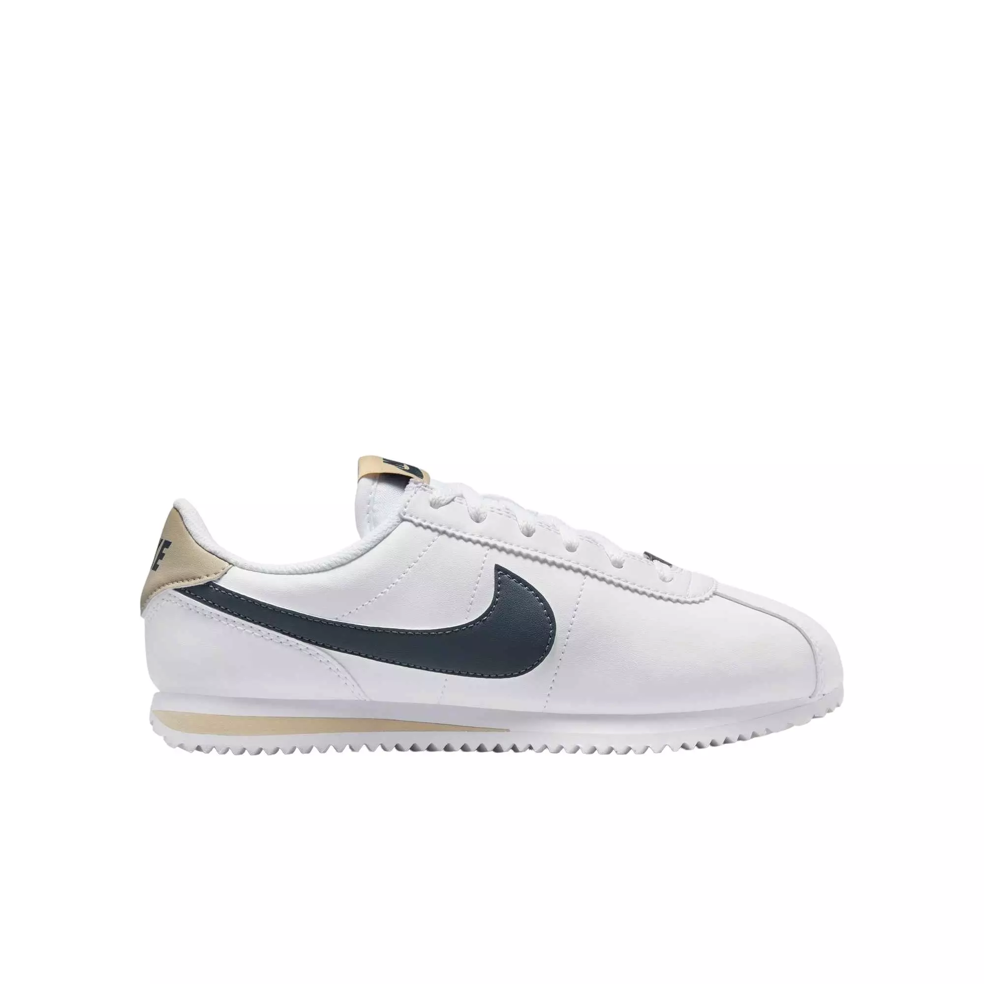 Nike Cortez "White/Desert Khaki/Thunder Blue" Grade School Boys' Shoe - WHITE/BLUE/KHAKI