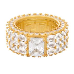 King Ice Triple-Row Signet Ring - Gold - GOLD