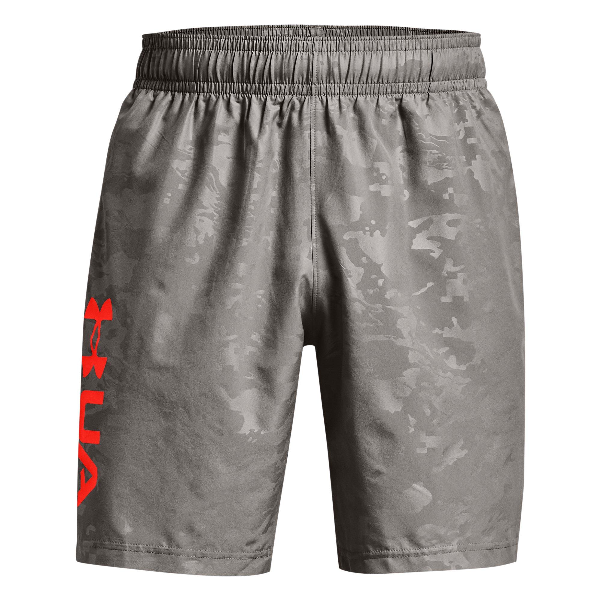 Under Armour UA HeatGear Mens Woven Graphic Emboss Grey Sports Training Shorts L 