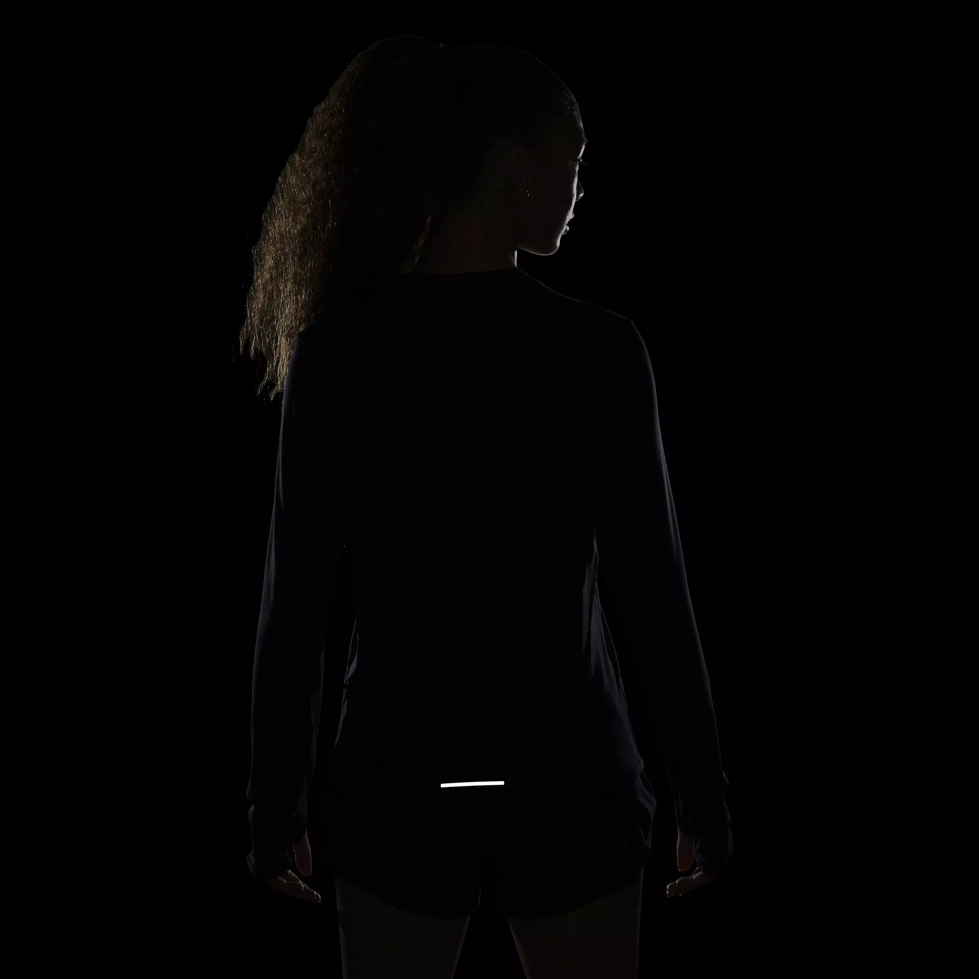 Nike Women's Swift Element Dri-FIT UV Crew-Neck Running Top - BLACK