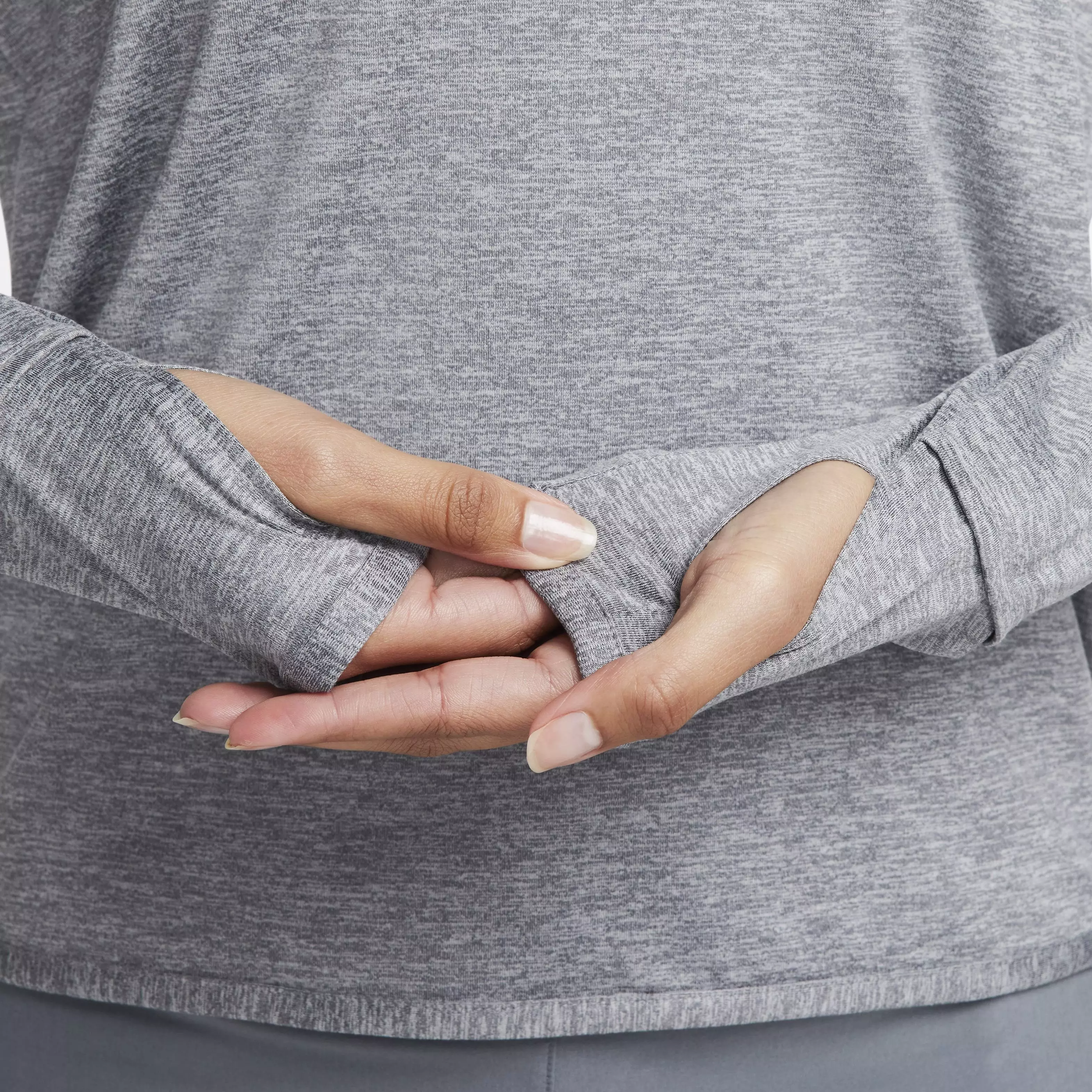 Nike Women's Swift Element Dri-FIT UV Crew-Neck Running Top - GREY