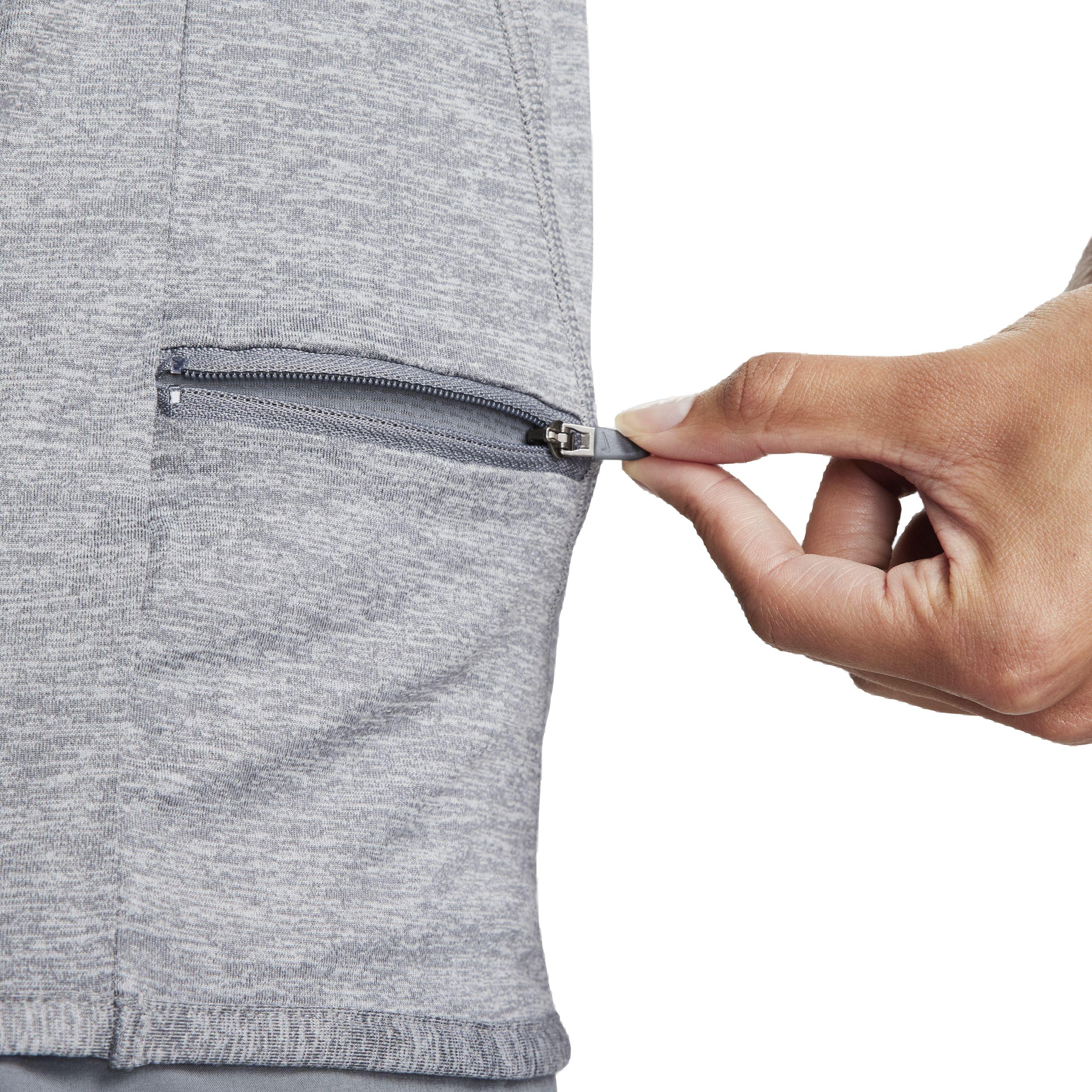 Nike Women's Swift Element Dri-FIT UV Crew-Neck Running Top - GREY Thumbnail View 6