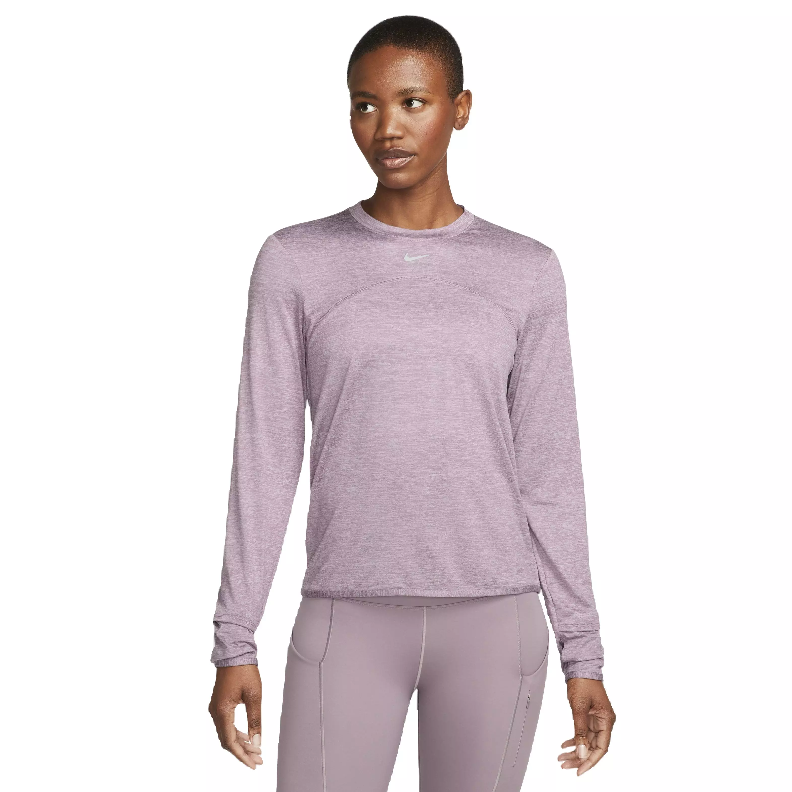 Nike Women's Swift Element Dri-FIT UV Crew-Neck Running Top - PURPLE