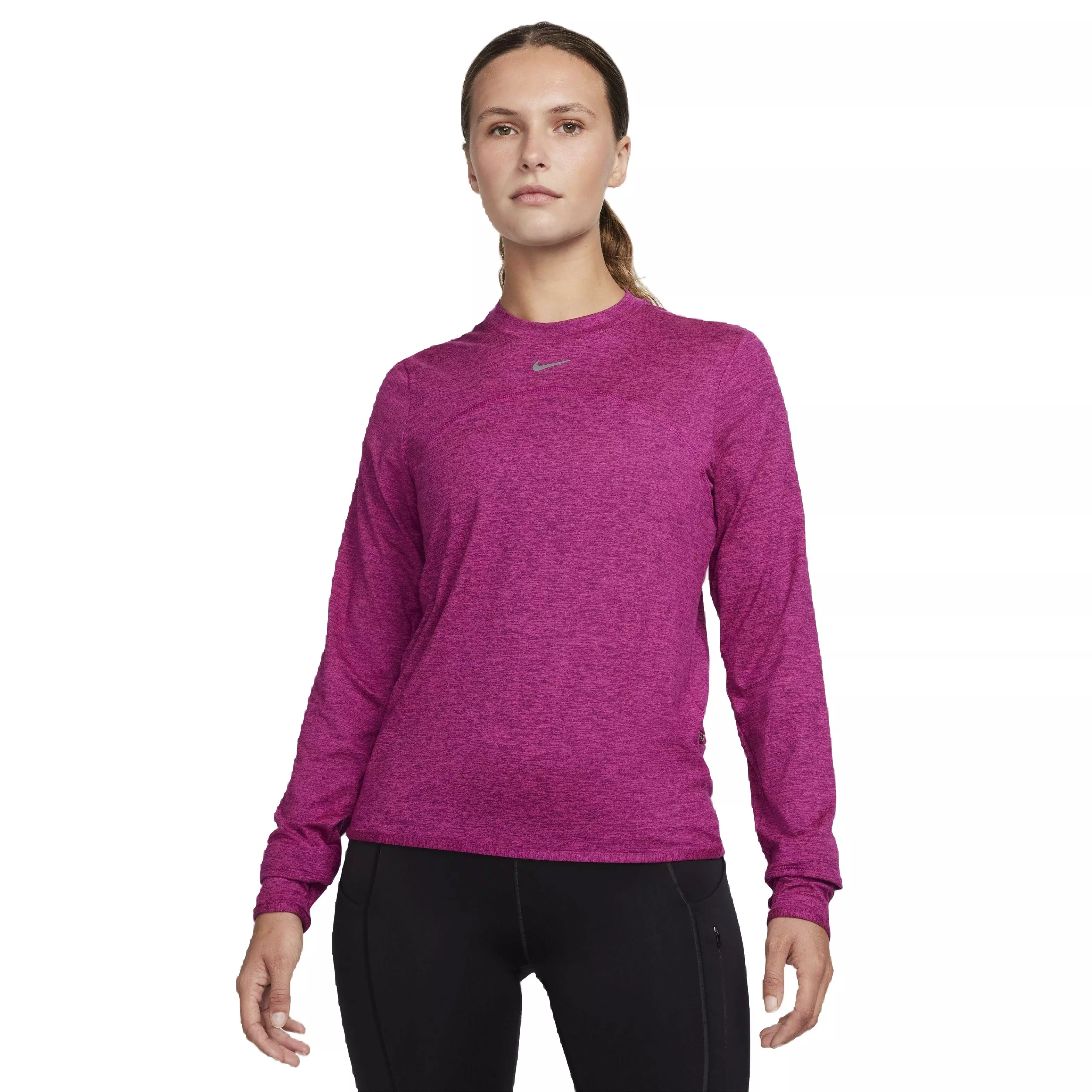 Nike Women's Swift Element Dri-FIT UV Crew-Neck Running Top - PINK
