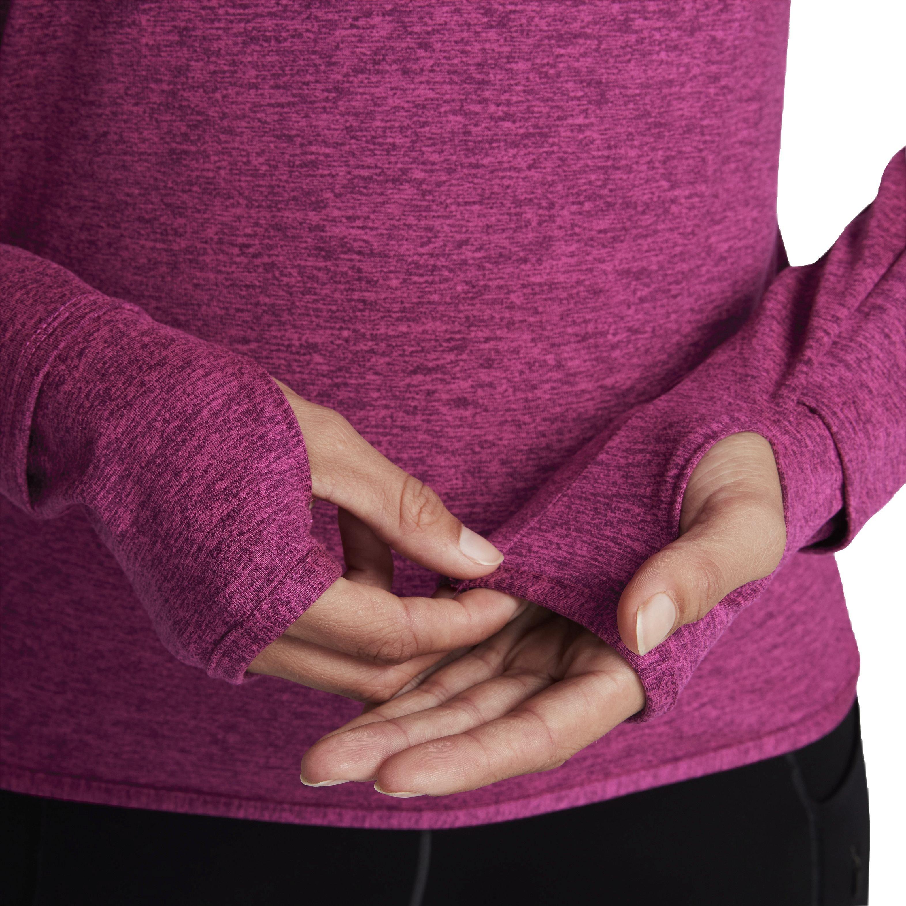 Nike Women's Swift Element Dri-FIT UV Crew-Neck Running Top - PINK Thumbnail View 4