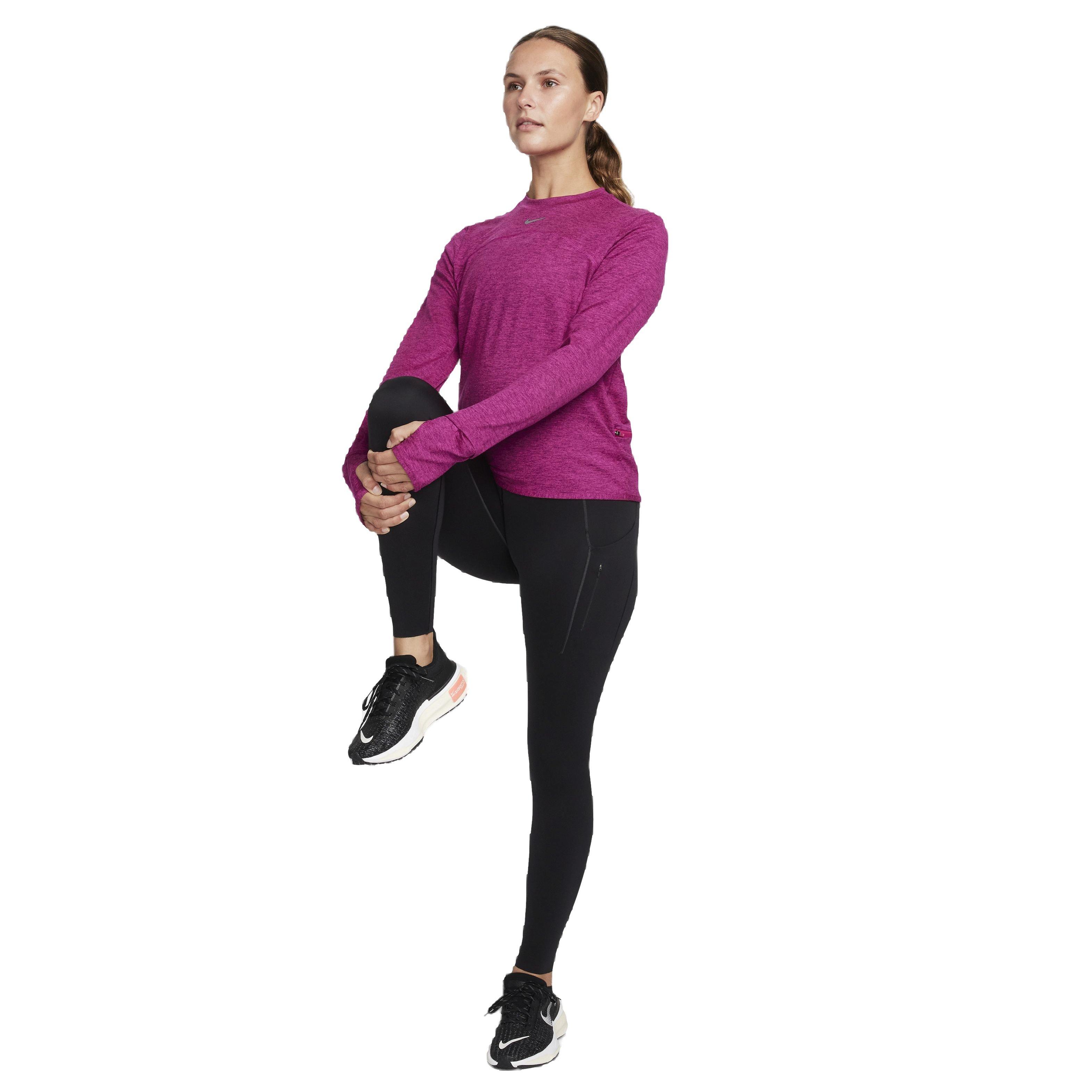 Nike Women's Swift Element Dri-FIT UV Crew-Neck Running Top - PINK Thumbnail View 6