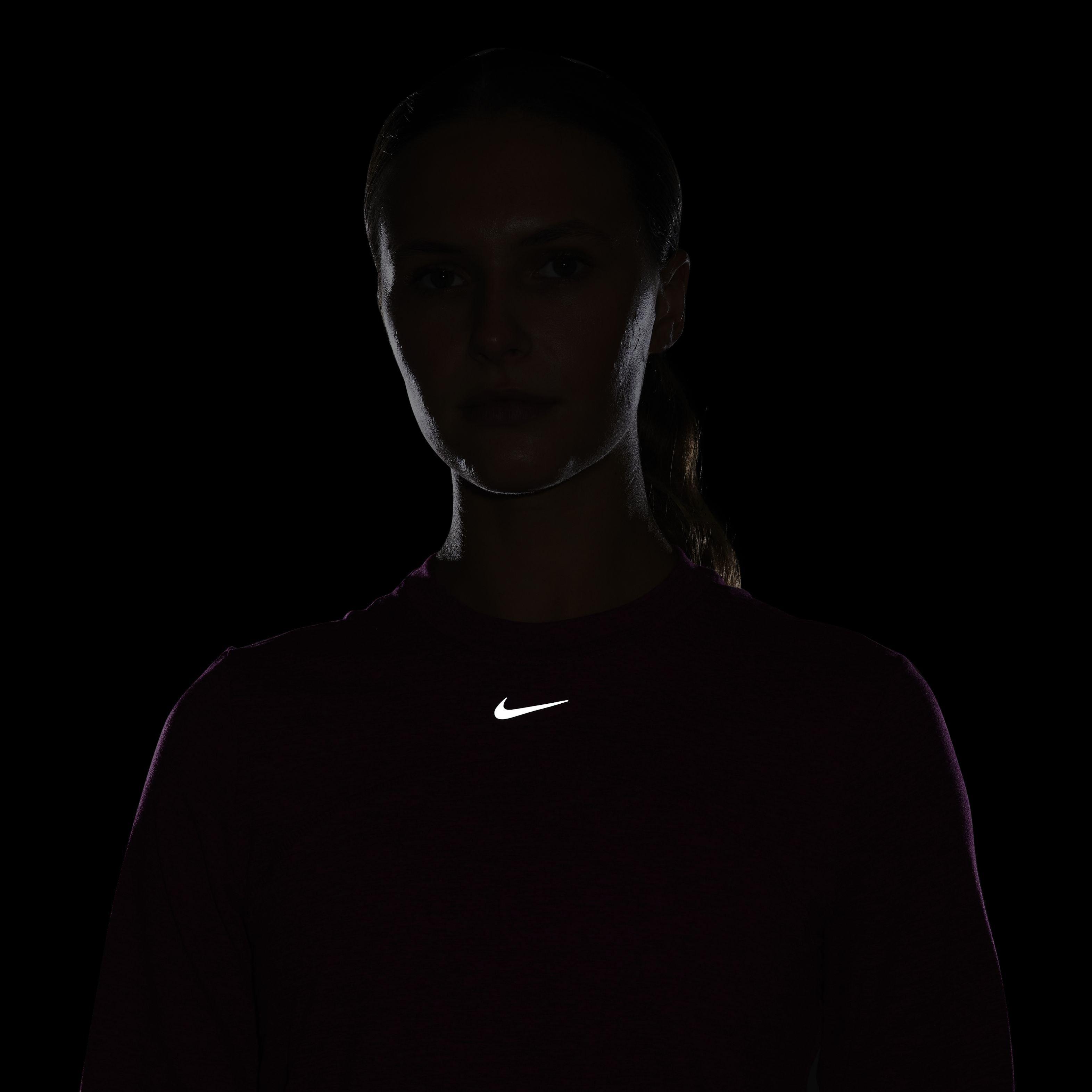 Nike Women's Swift Element Dri-FIT UV Crew-Neck Running Top - PINK Thumbnail View 7