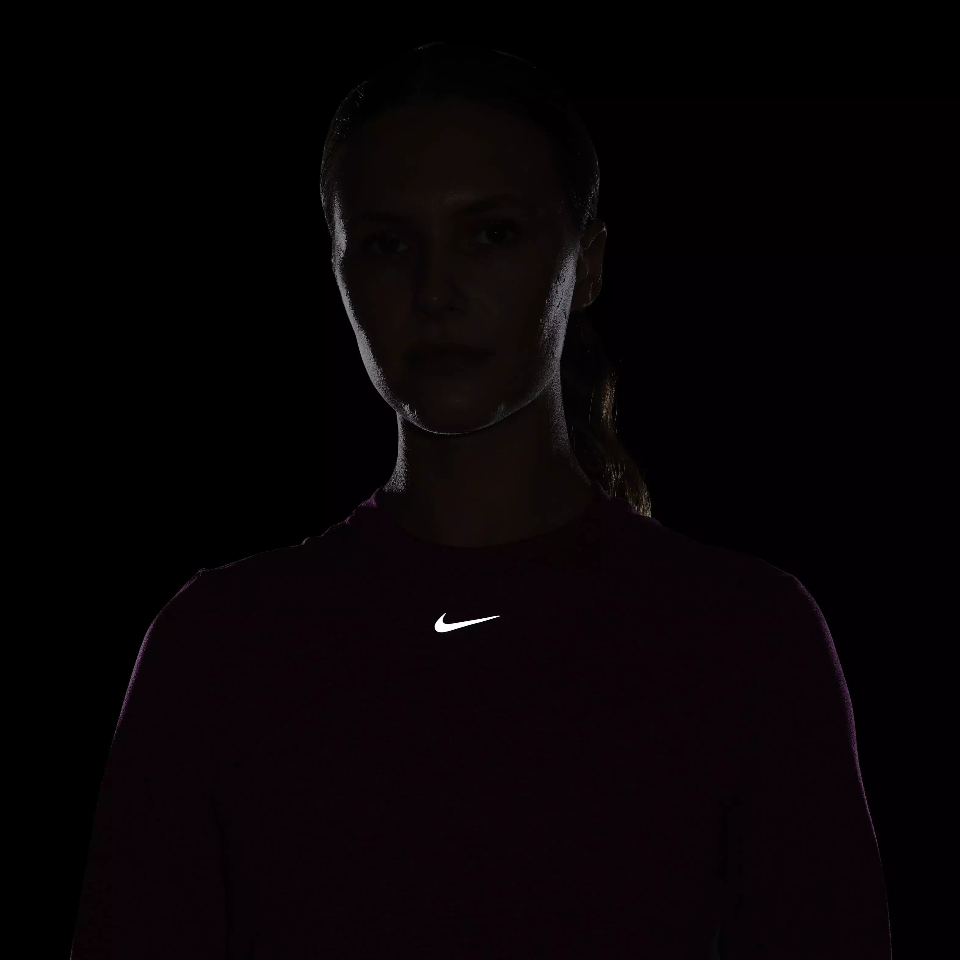 Nike Women's Swift Element Dri-FIT UV Crew-Neck Running Top - PINK