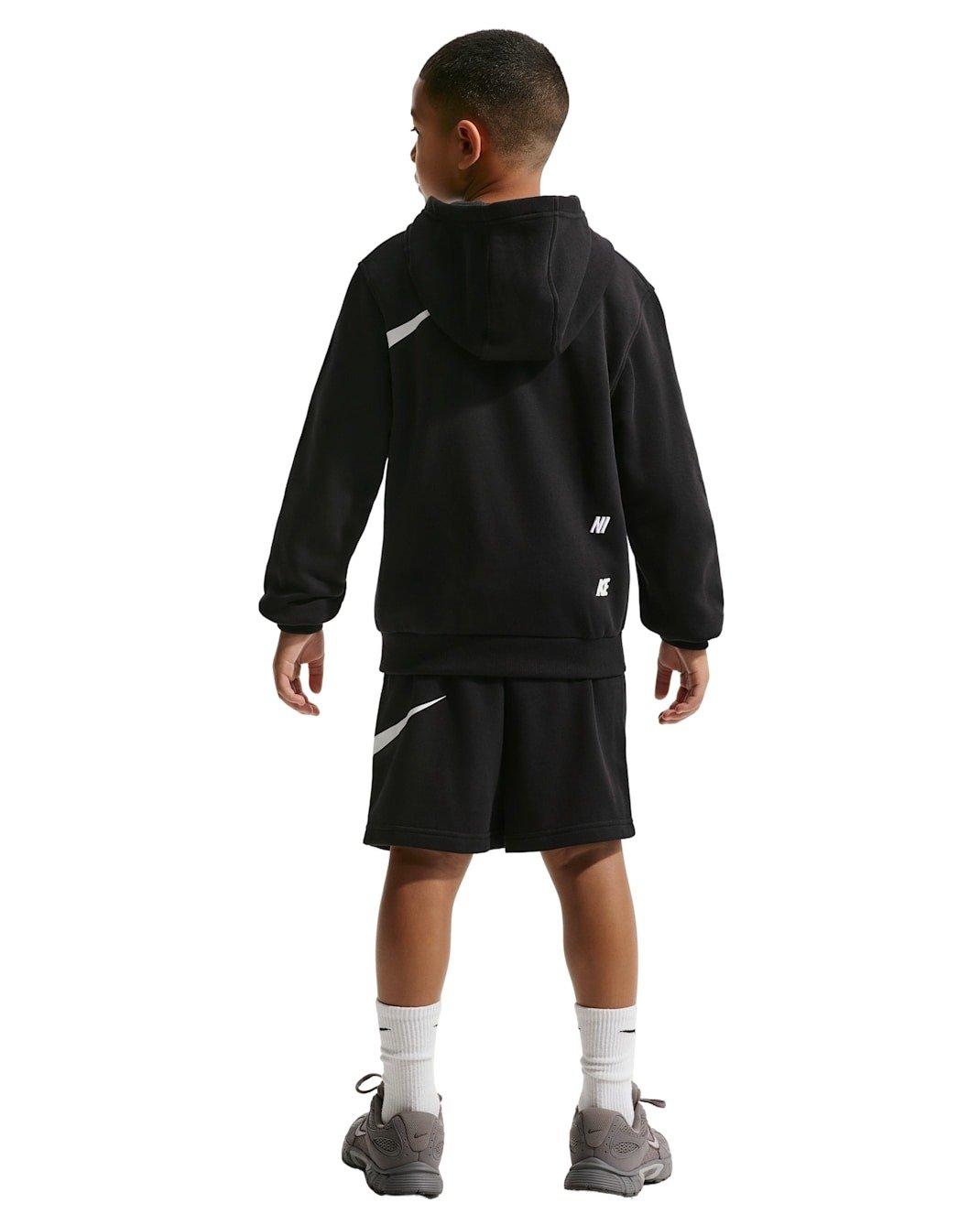 Nike Big Kids' Sportswear Club French Terry Shorts - Black - BLACK Thumbnail View 2