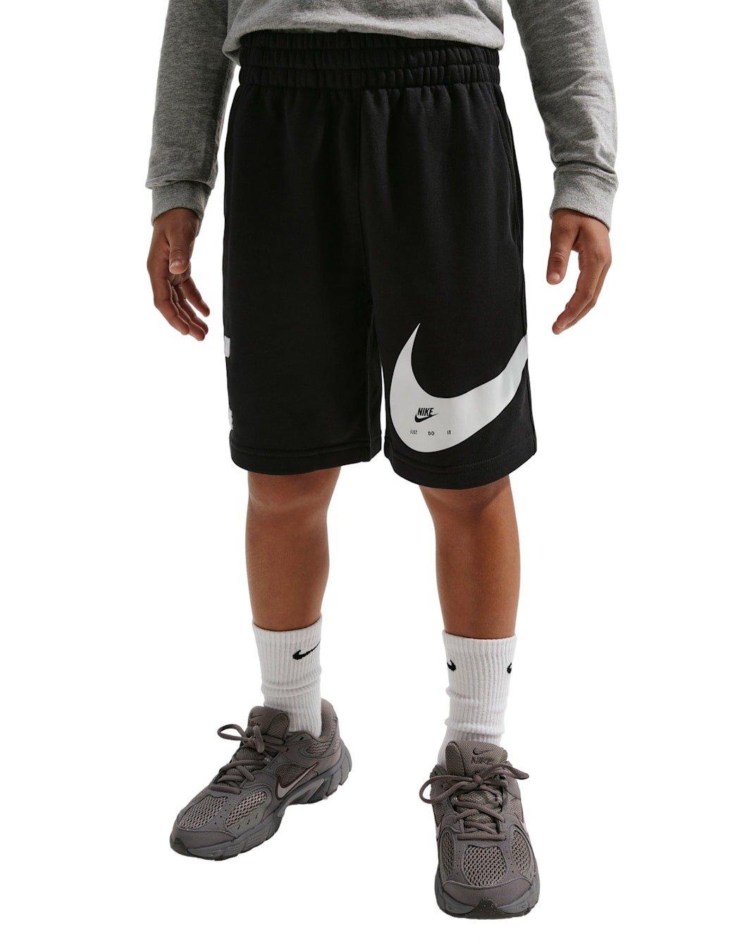Nike Big Kids' Sportswear Club French Terry Shorts - Black - BLACK Thumbnail View 3
