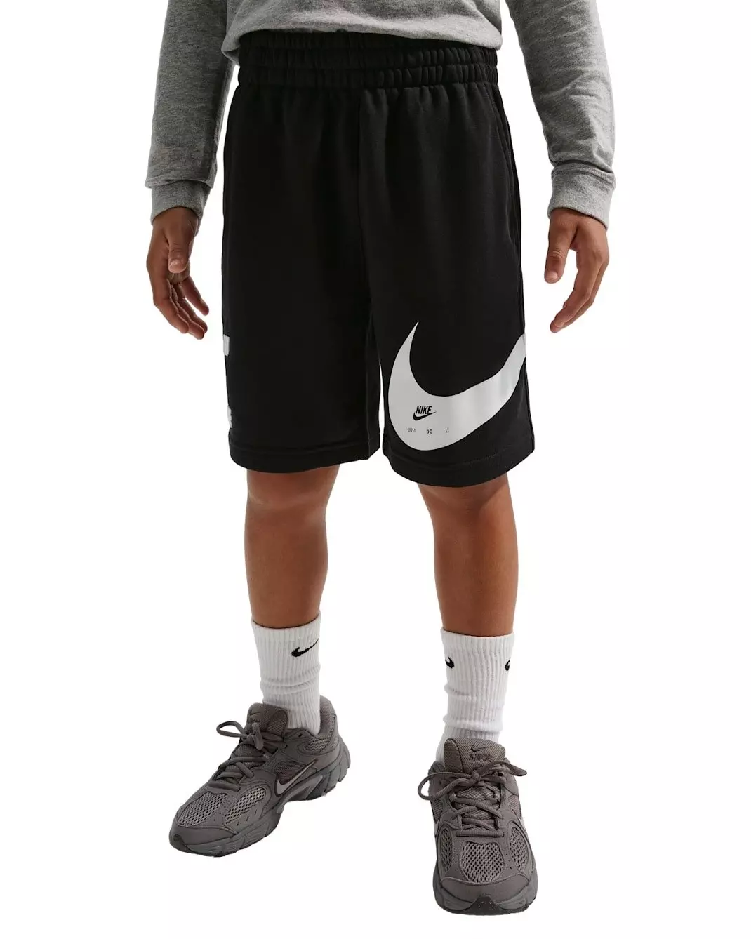 Nike Big Kids' Sportswear Club French Terry Shorts - Black - BLACK