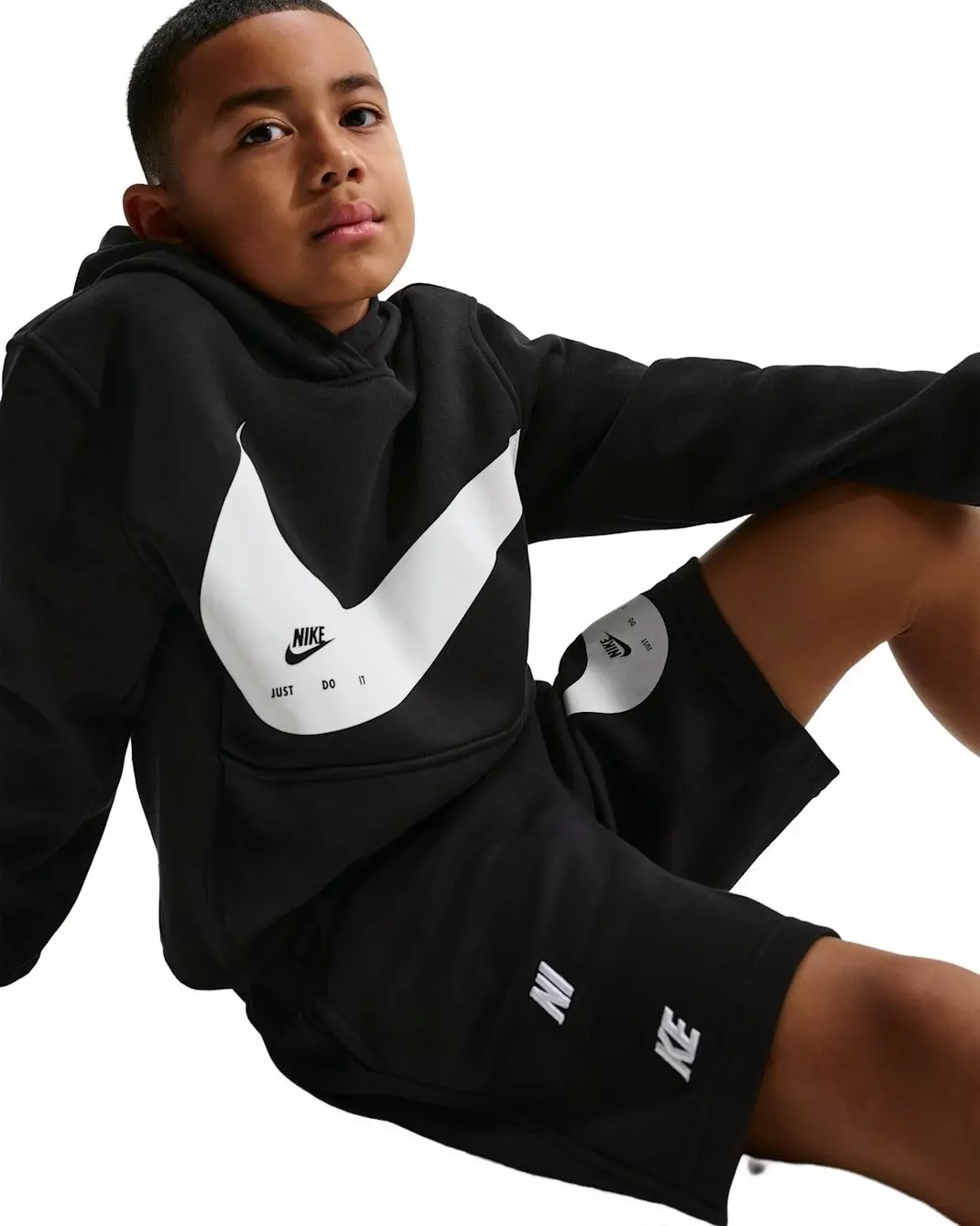 Nike Big Kids' Sportswear Club French Terry Shorts - Black - BLACK