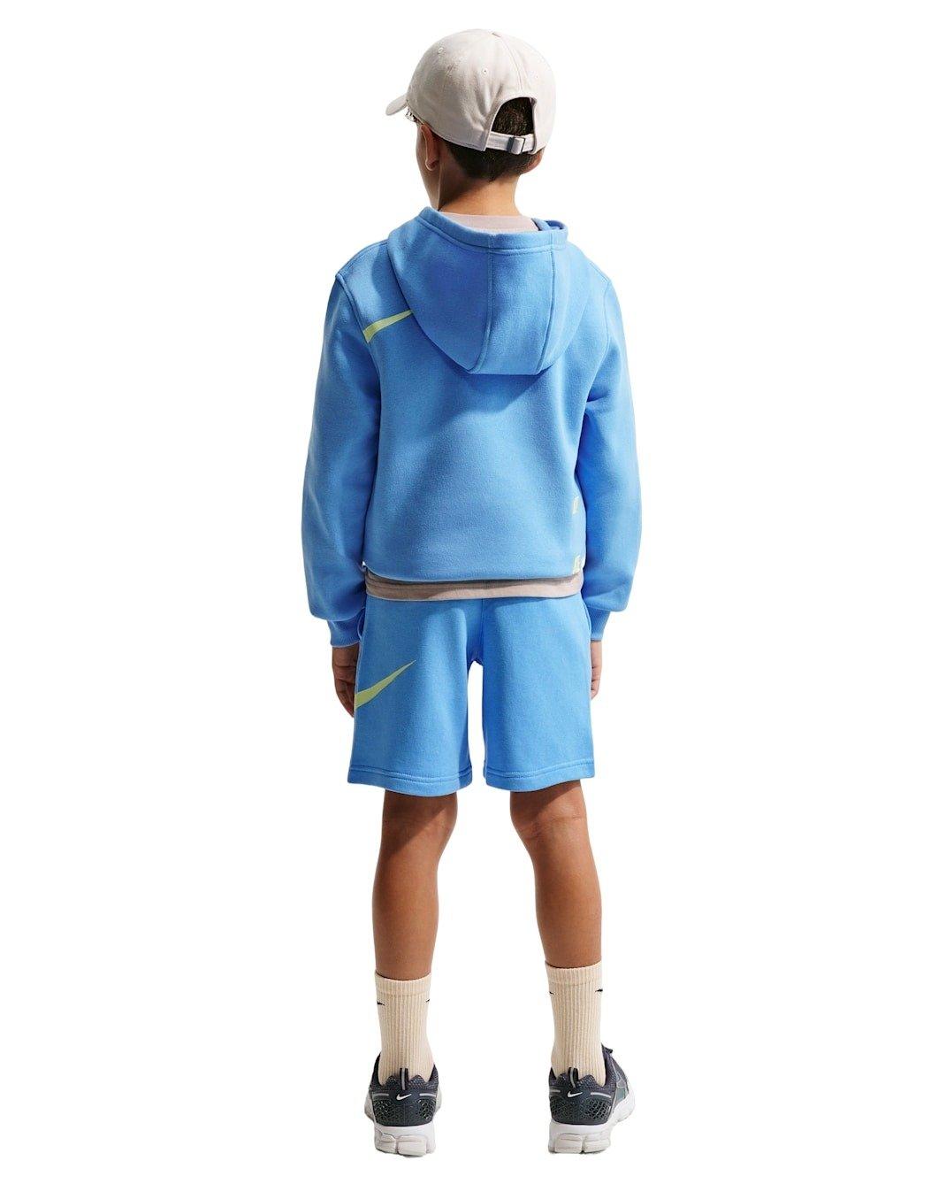Nike Sportswear Club French Terry Big Kids' Blue/Yellow Shorts