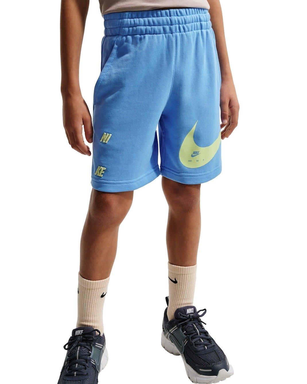 Nike Sportswear Club French Terry Big Kids' Blue/Yellow Shorts
