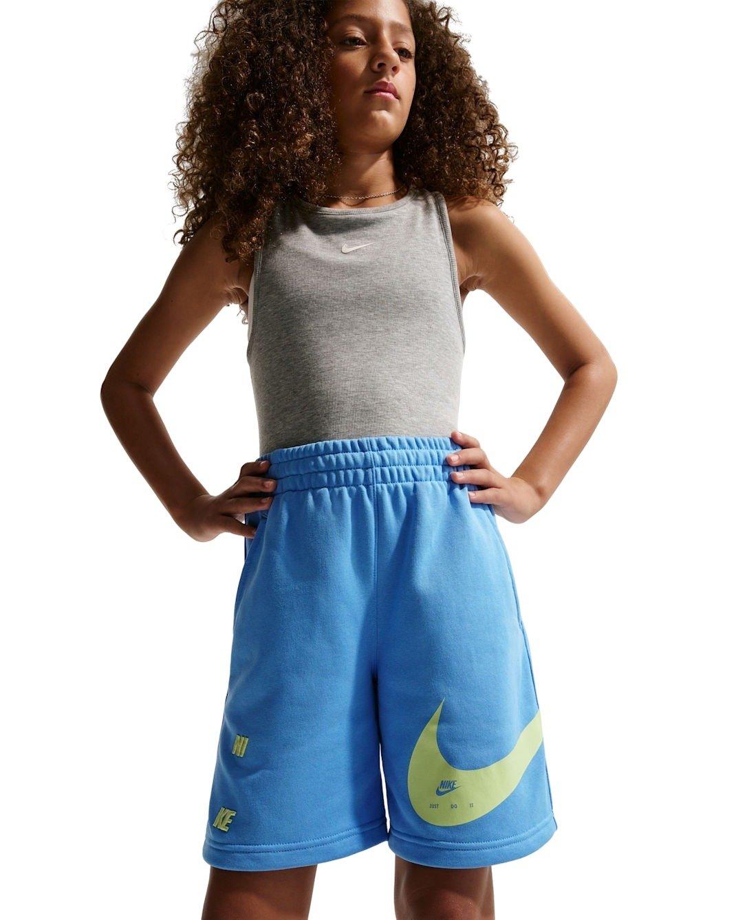Nike Sportswear Club French Terry Big Kids' Blue/Yellow Shorts
