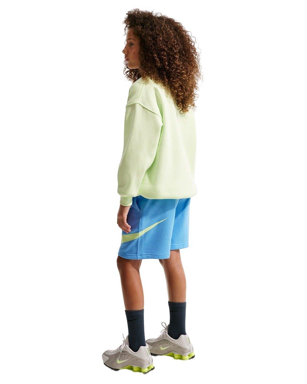 Nike Sportswear Club French Terry Big Kids' Blue/Yellow Shorts