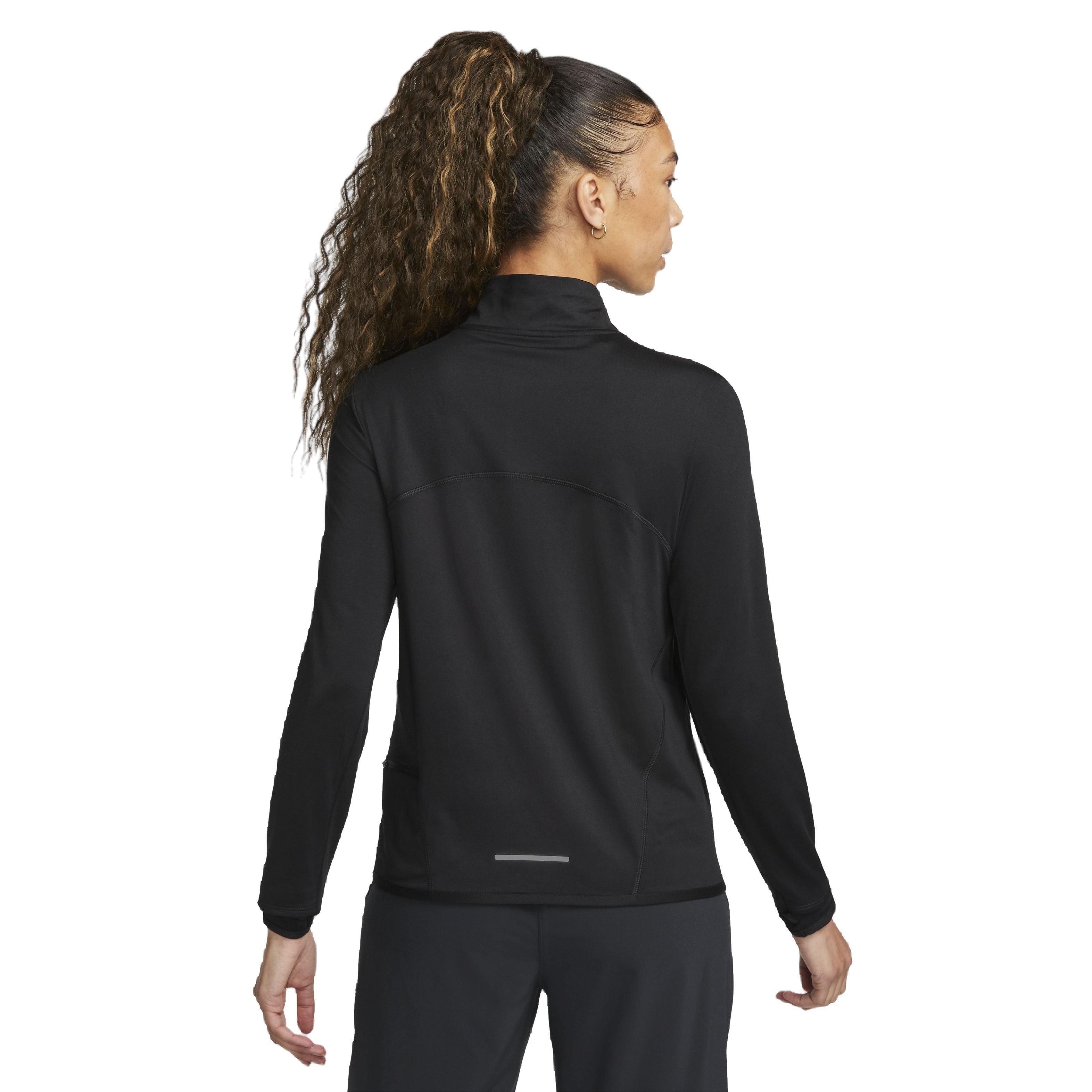 Nike Women's Swift Element Dri-FIT UV 1/4 Zip Running Top - BLACK Thumbnail View 2