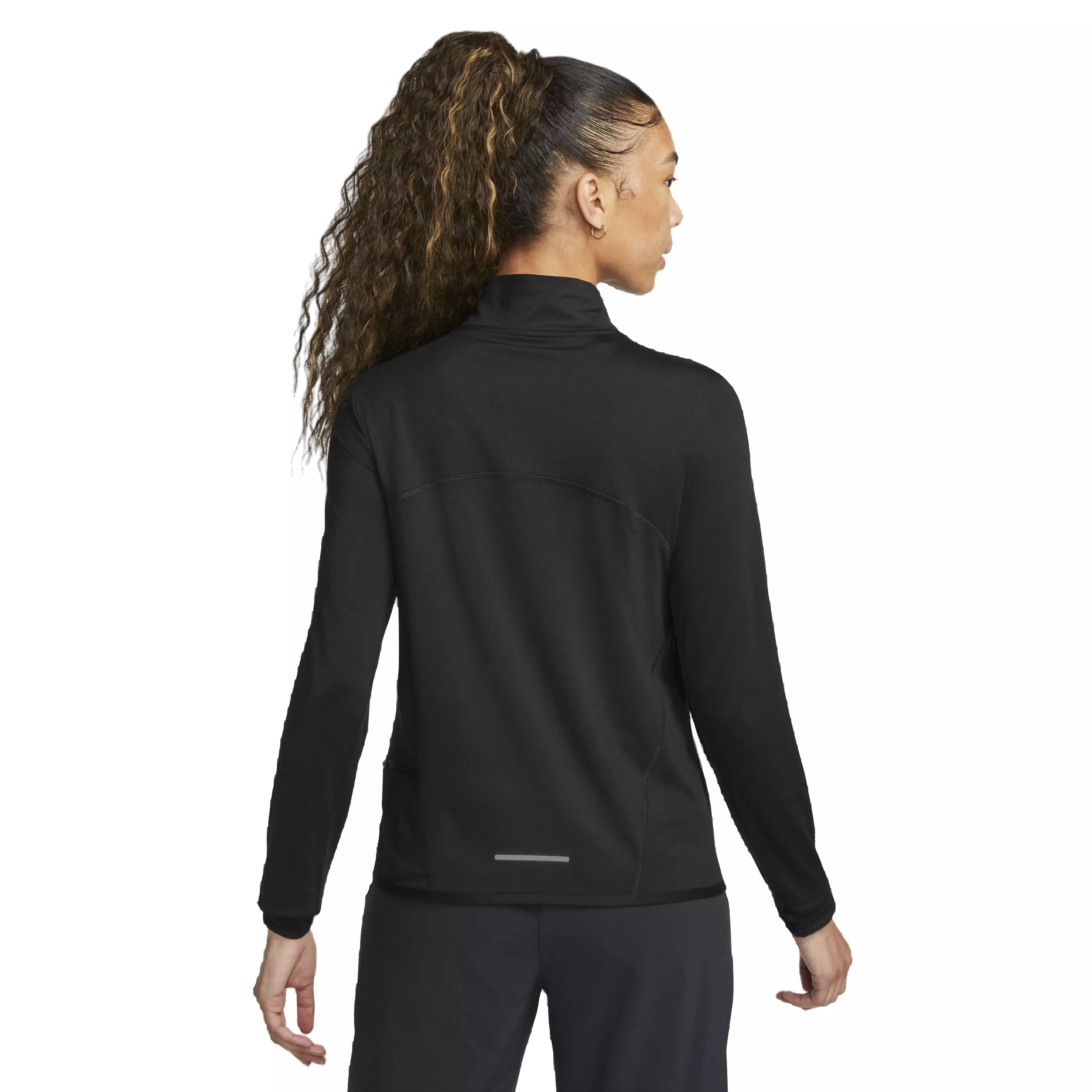Nike Women's Swift Element Dri-FIT UV 1/4 Zip Running Top - BLACK