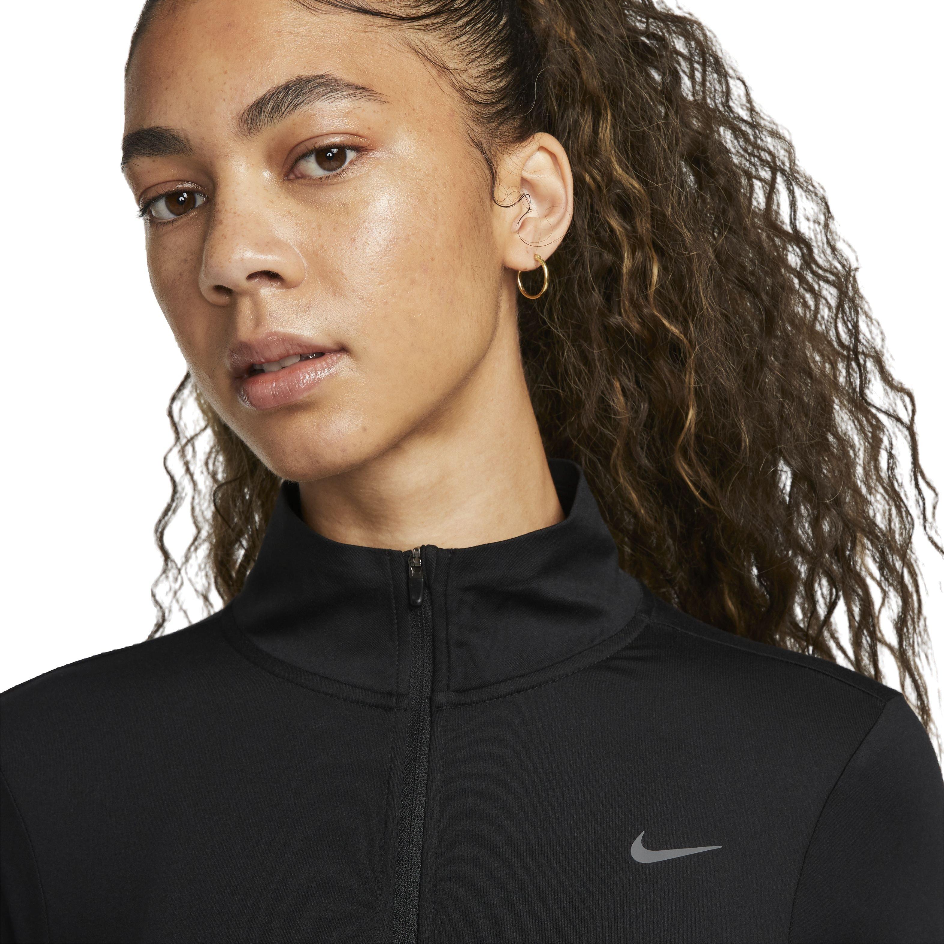 Nike Women's Swift Element Dri-FIT UV 1/4 Zip Running Top - BLACK Thumbnail View 3