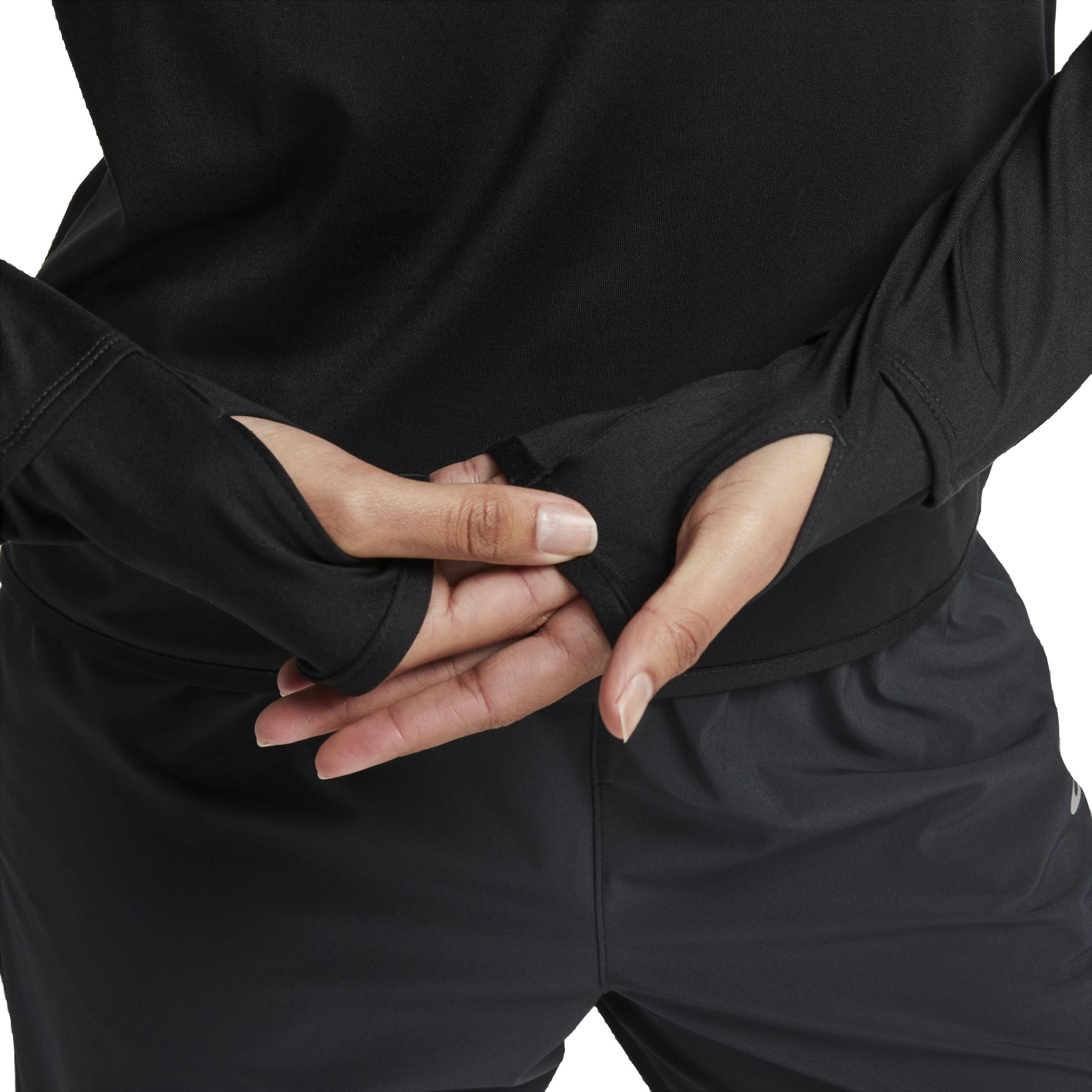 Nike Women's Swift Element Dri-FIT UV 1/4 Zip Running Top - BLACK Thumbnail View 5