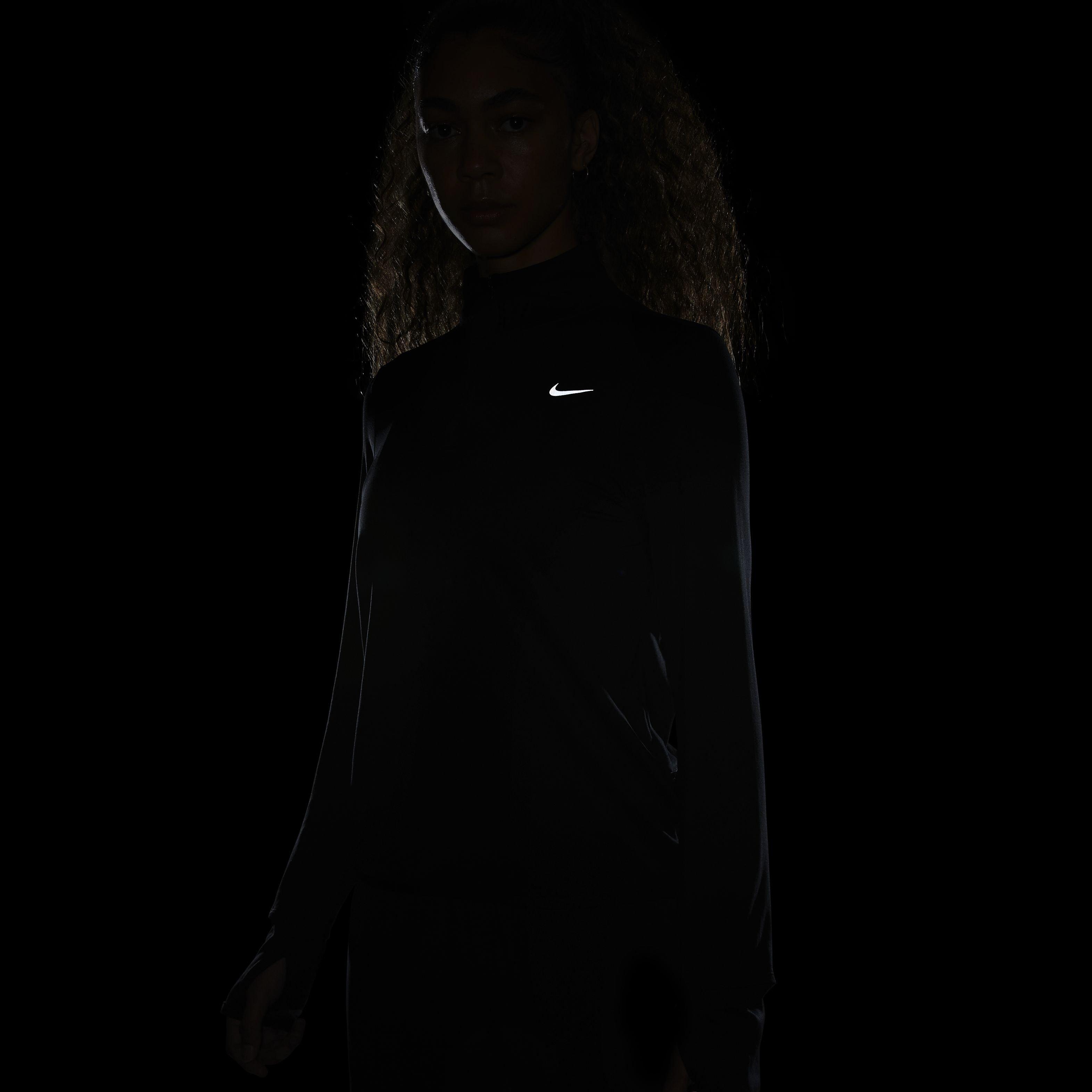 Nike Women's Swift Element Dri-FIT UV 1/4 Zip Running Top - BLACK Thumbnail View 7
