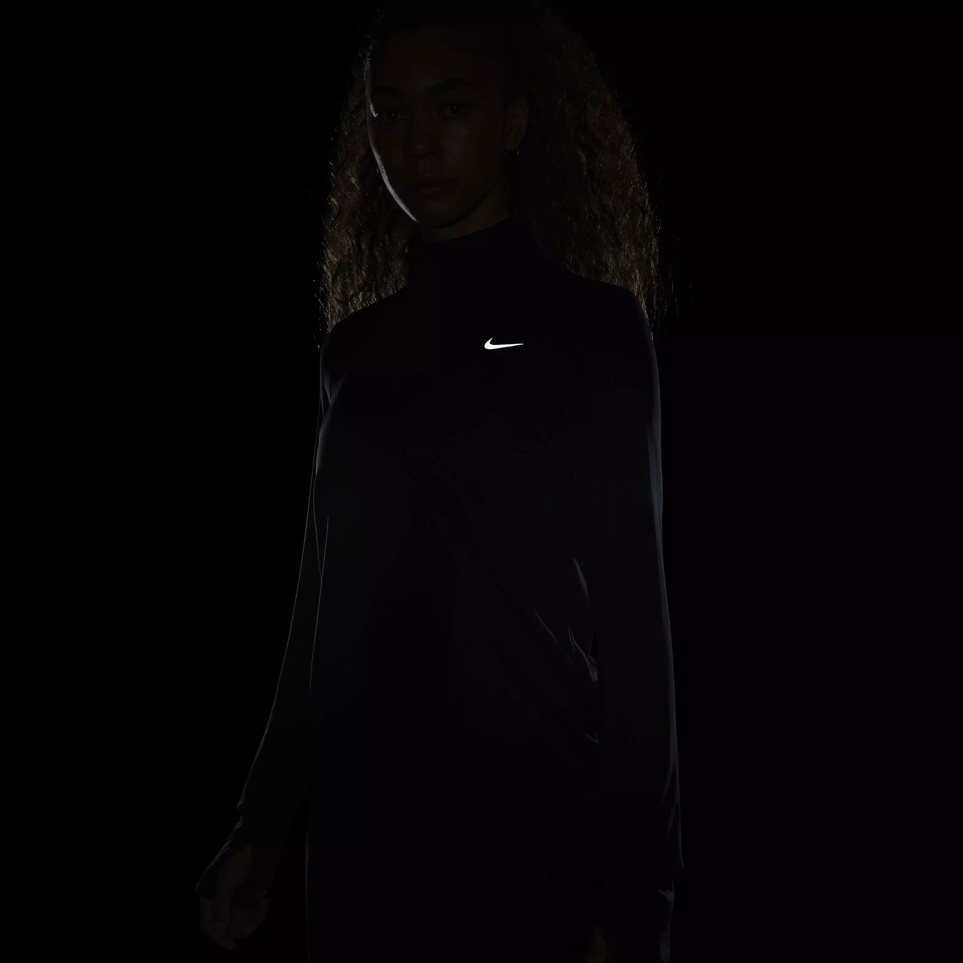 Nike Women's Swift Element Dri-FIT UV 1/4 Zip Running Top - BLACK